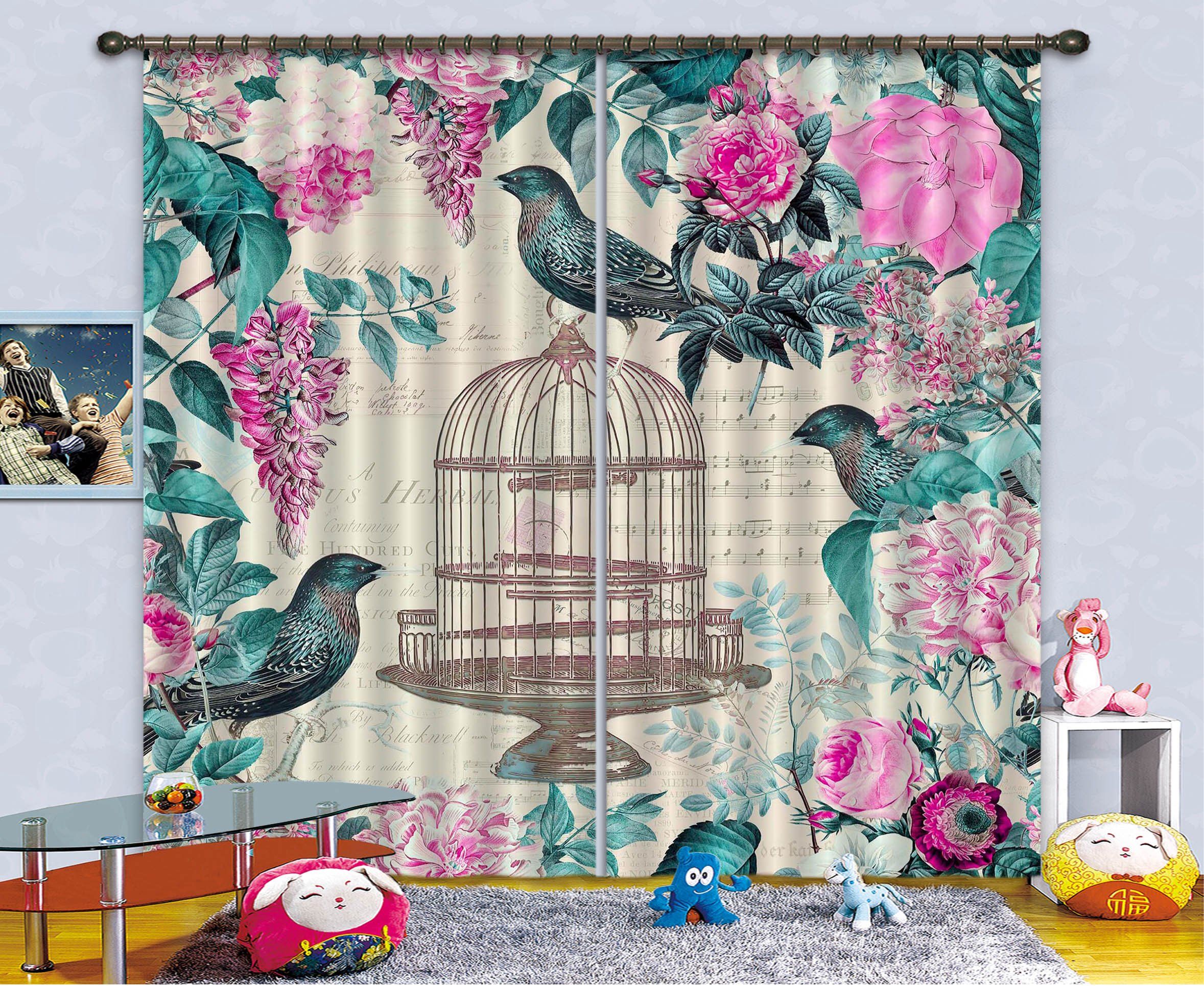 3D Birds Tweet 043 Andrea haase Curtain Curtains Drapes Curtains AJ Creativity Home 