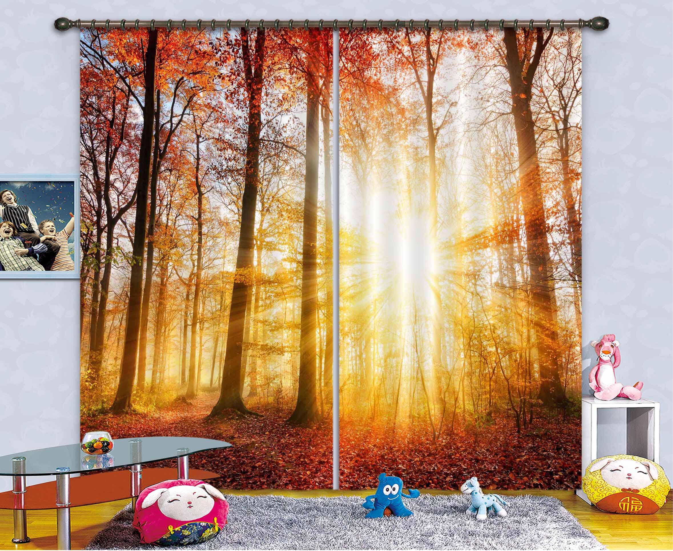 3D Morning Forest 103 Curtains Drapes Wallpaper AJ Wallpaper 