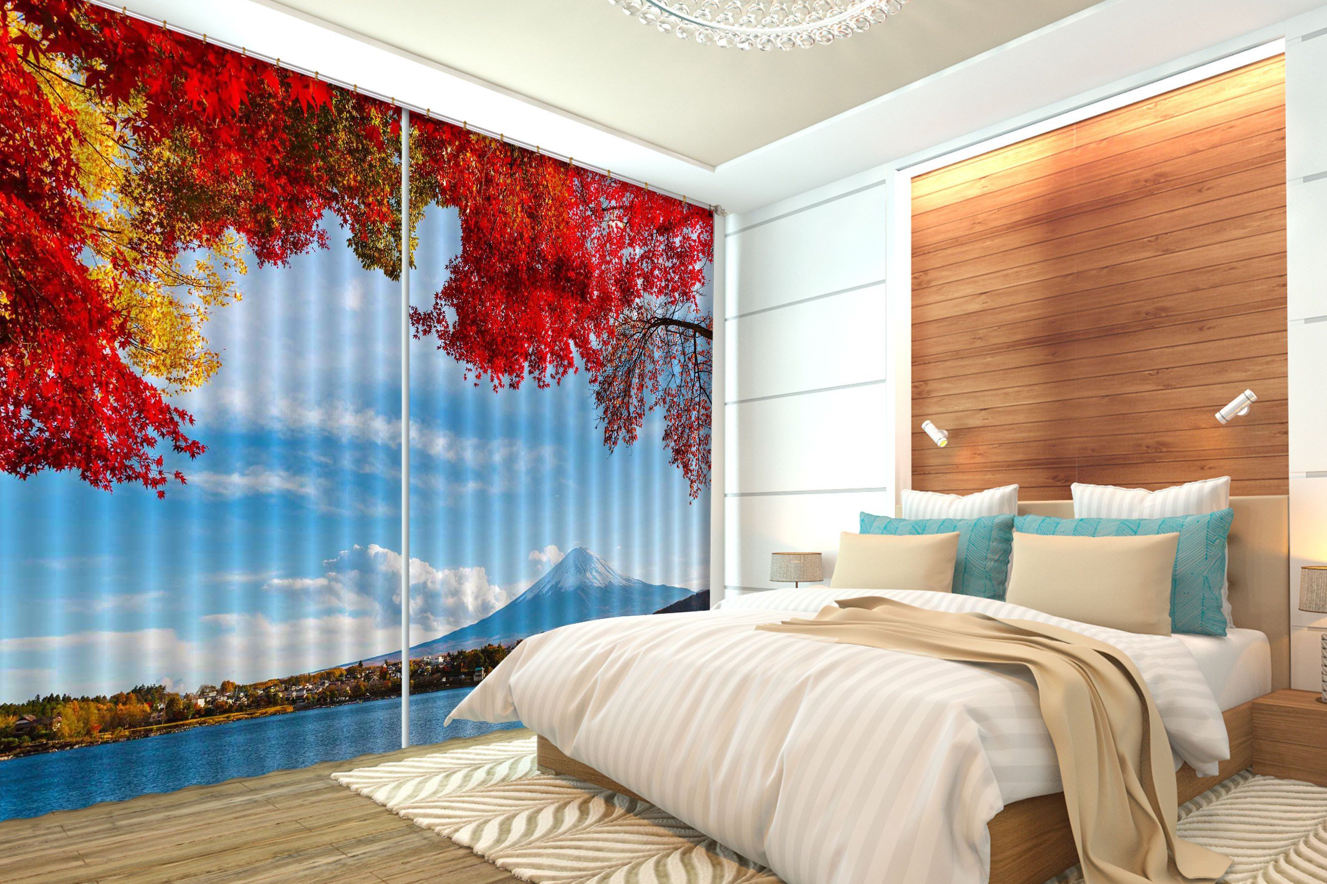 3D Mount Fuji Scenery 656 Curtains Drapes Wallpaper AJ Wallpaper 