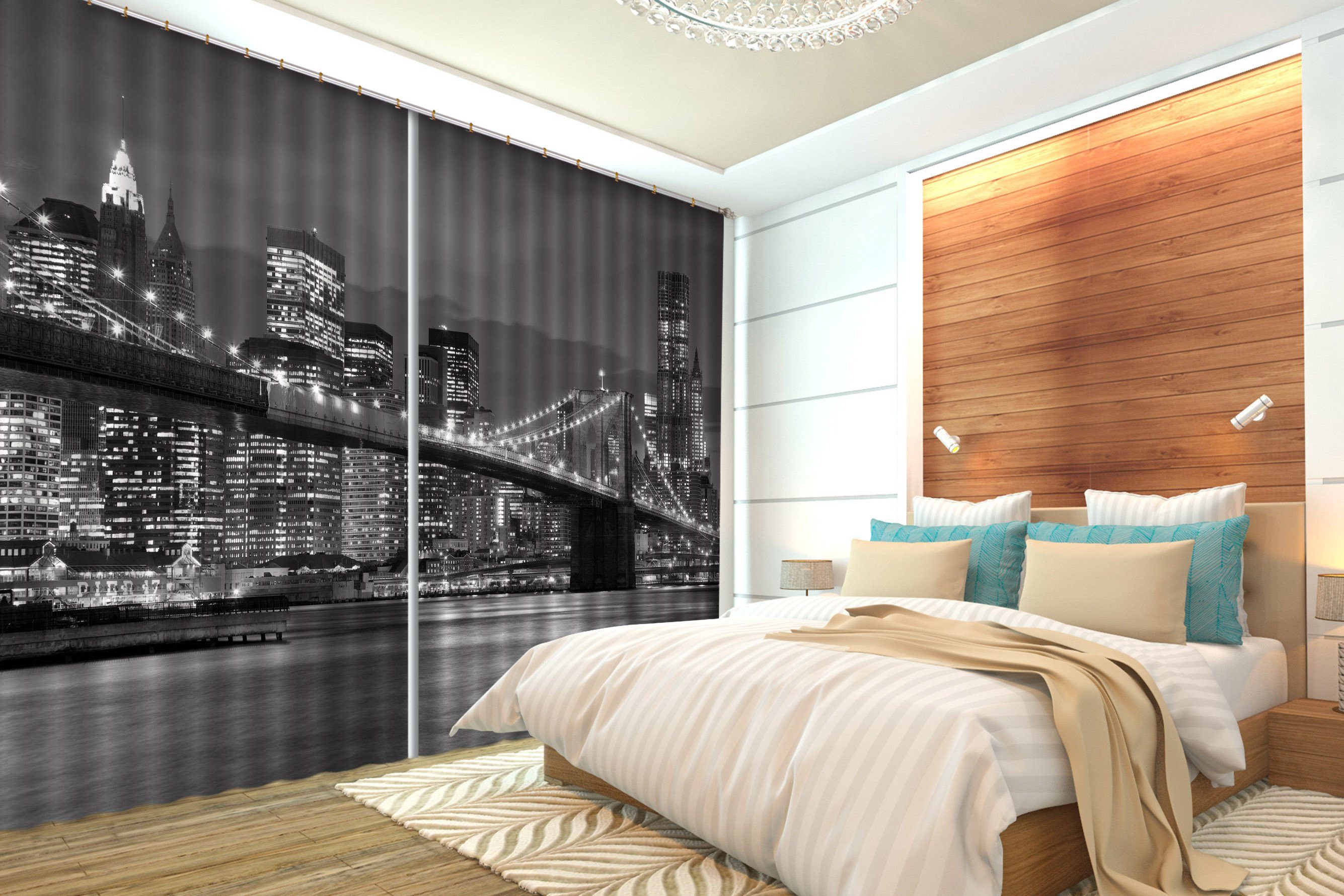 3D New York Night View 134 Curtains Drapes Wallpaper AJ Wallpaper 