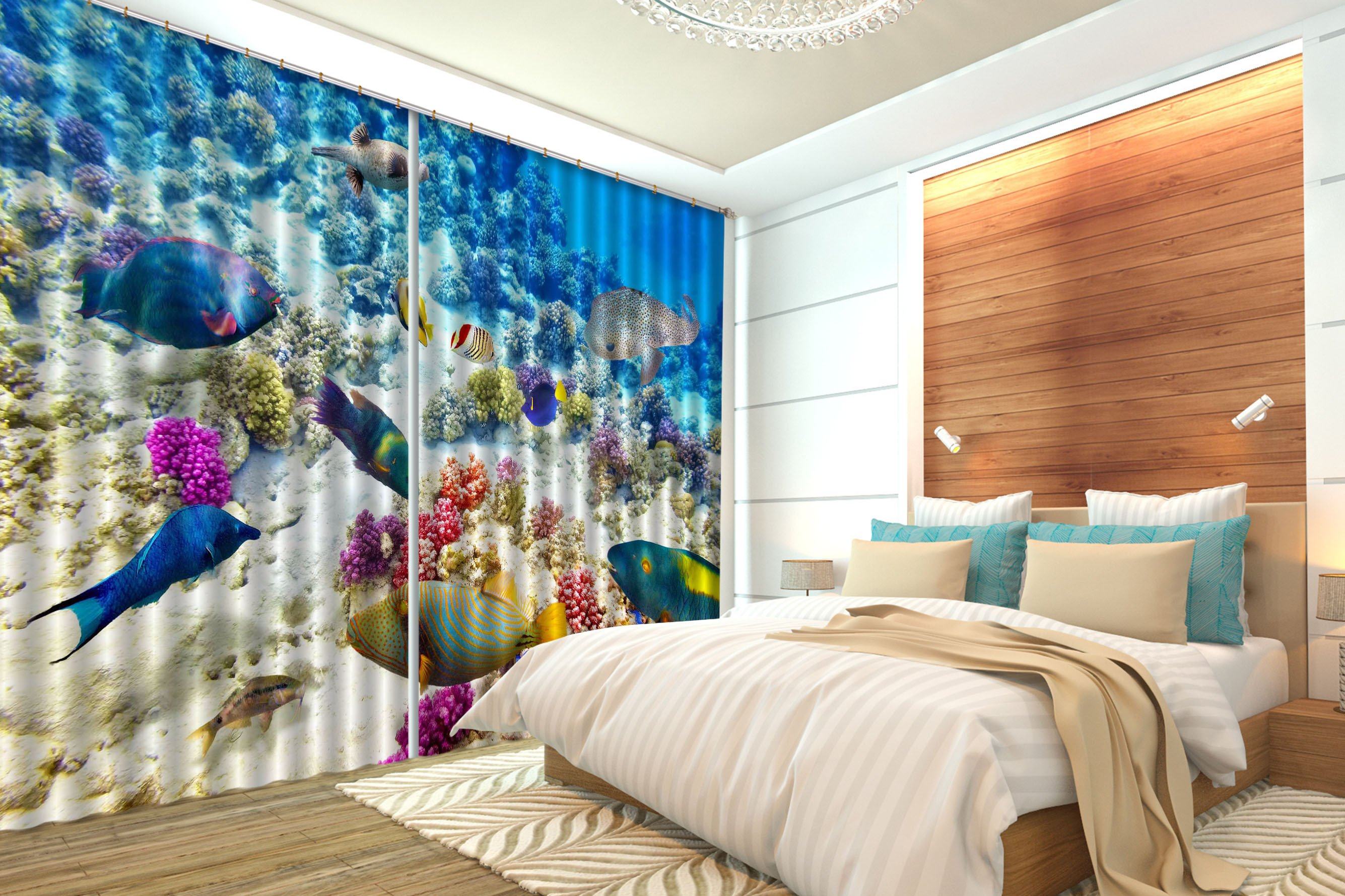 3D Pretty Seabed World 140 Curtains Drapes Wallpaper AJ Wallpaper 