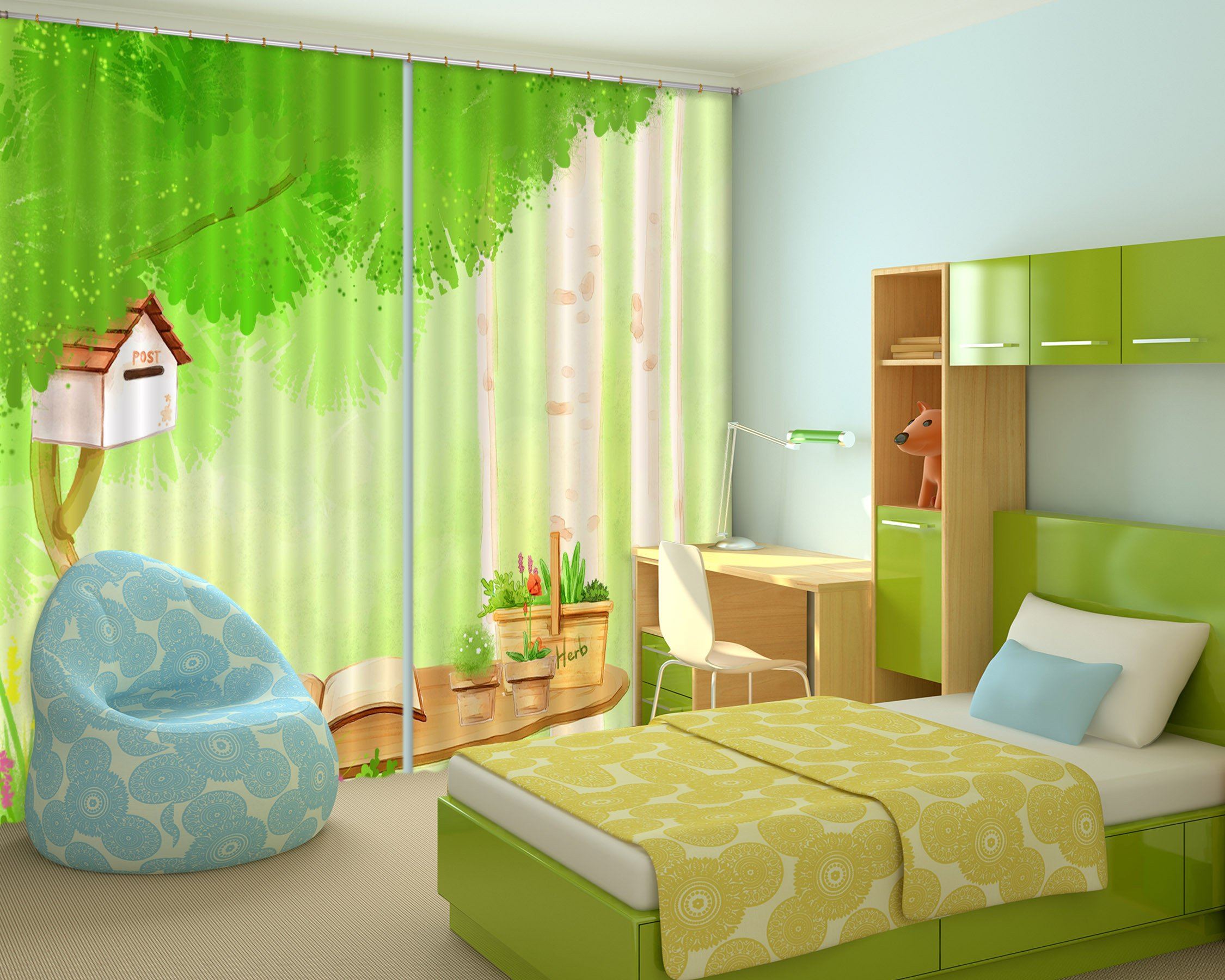 3D Tree Desk 240 Curtains Drapes Wallpaper AJ Wallpaper 