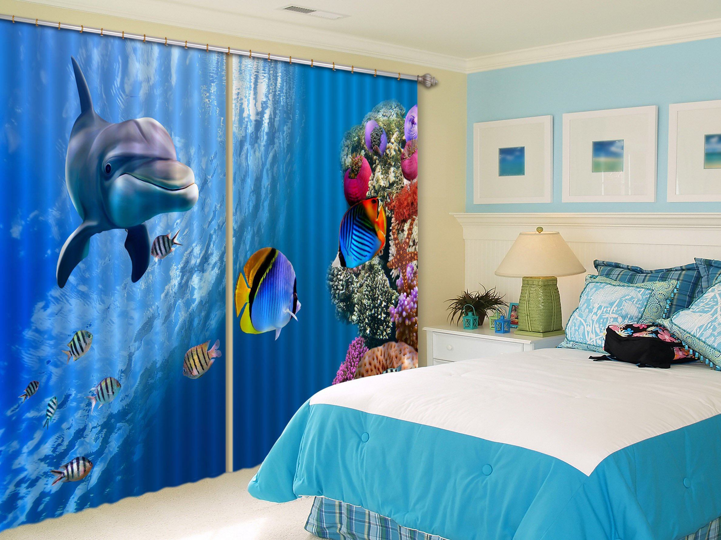3D Bright Ocean World 153 Curtains Drapes Wallpaper AJ Wallpaper 