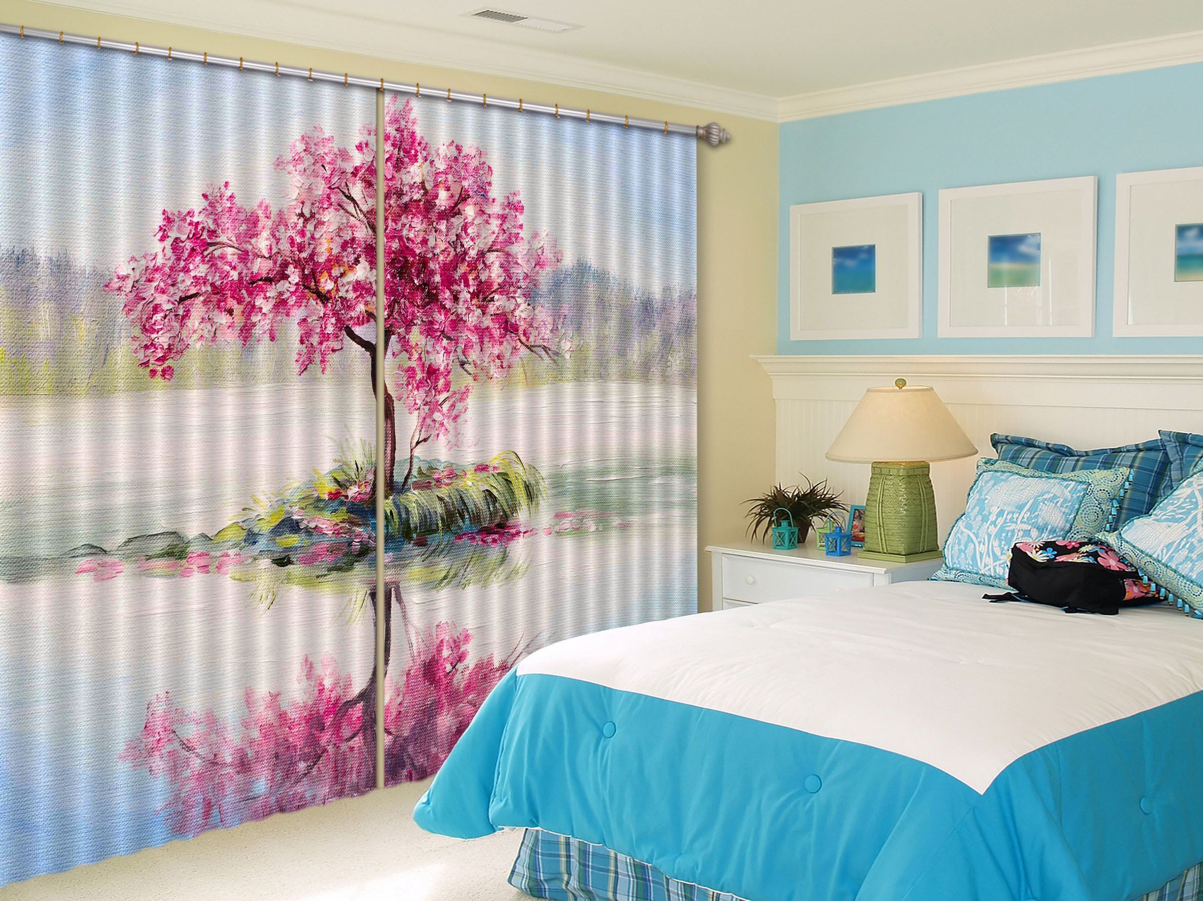 3D Tree Painting 533 Curtains Drapes Wallpaper AJ Wallpaper 