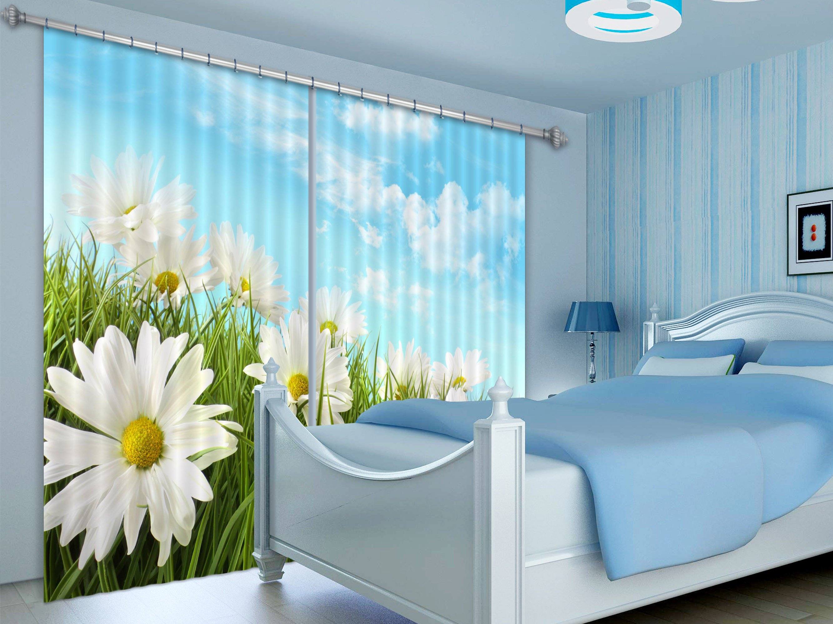 3D Lush Grass Flowers 154 Curtains Drapes Wallpaper AJ Wallpaper 