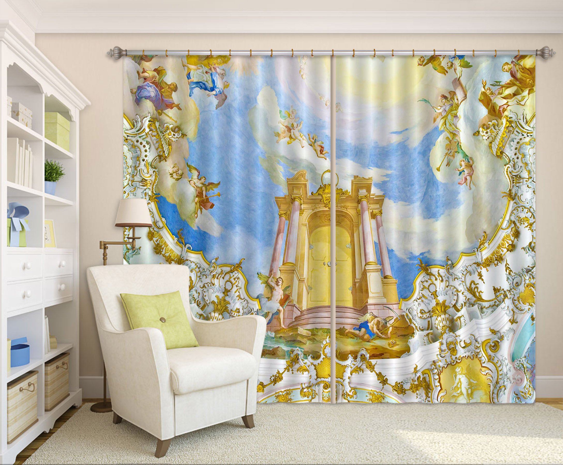 3D Heavenly Palace Door 001 Curtains Drapes Curtains AJ Creativity Home 