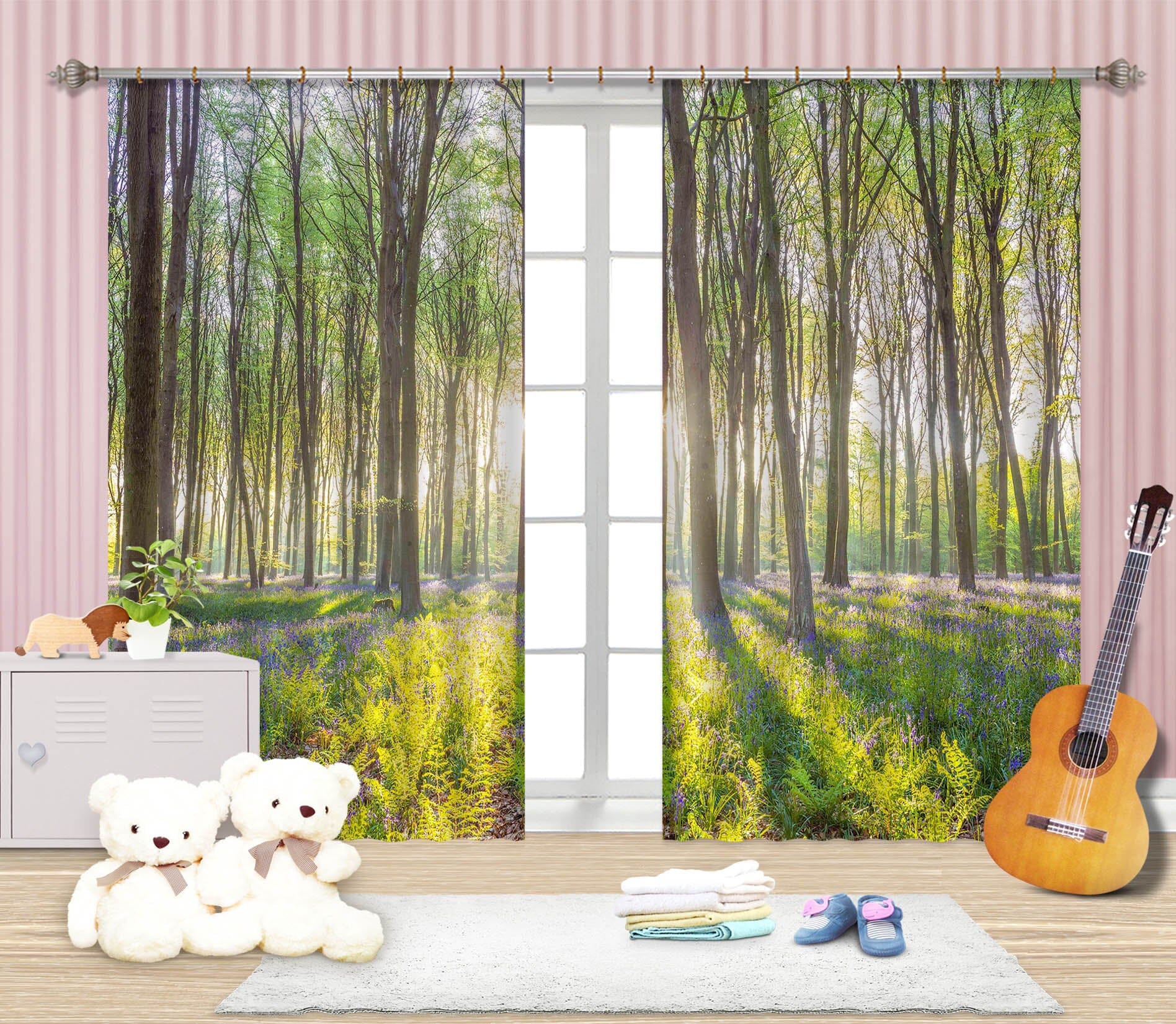 3D Sunset Forest 022 Assaf Frank Curtain Curtains Drapes Curtains AJ Creativity Home 