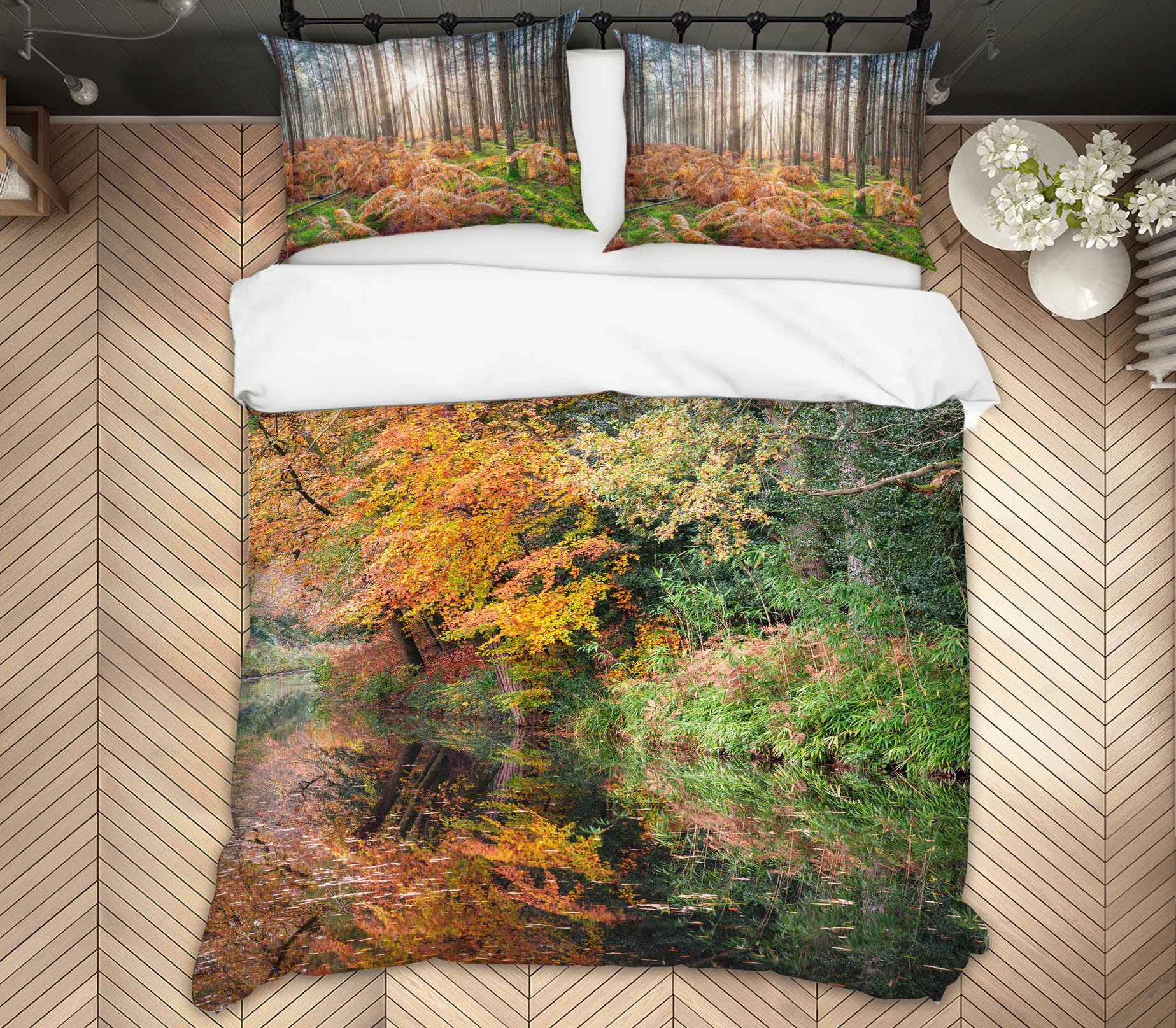 3D Leaves River 7232 Assaf Frank Bedding Bed Pillowcases Quilt Cover Duvet Cover