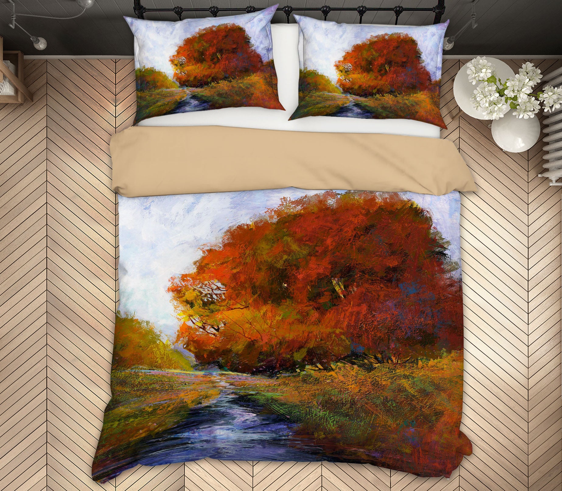 3D Autumn River 1002 Michael Tienhaara Bedding Bed Pillowcases Quilt