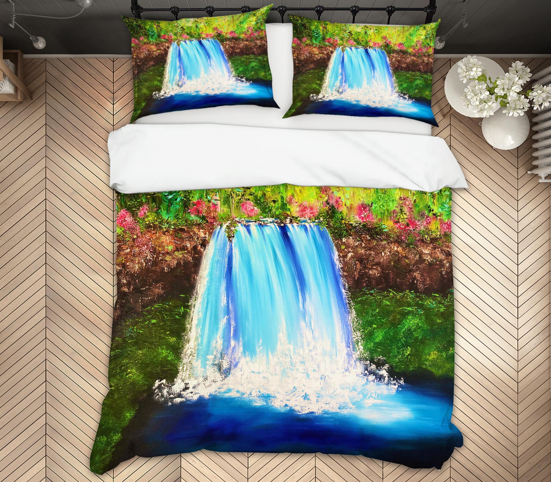 3D Blue Waterfall 516 Skromova Marina Bedding Bed Pillowcases Quilt