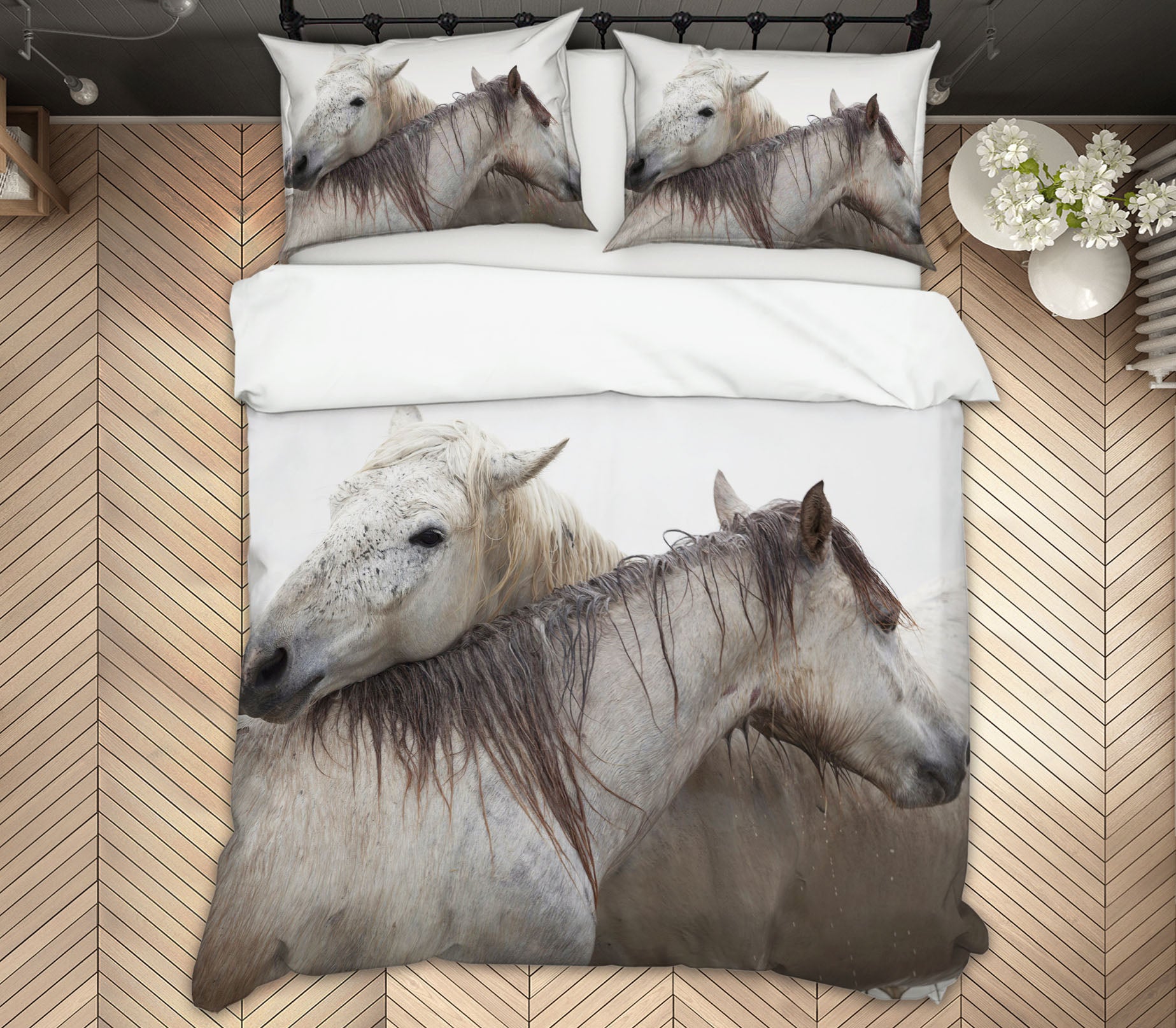 3D White Horse 026 Marco Carmassi Bedding Bed Pillowcases Quilt