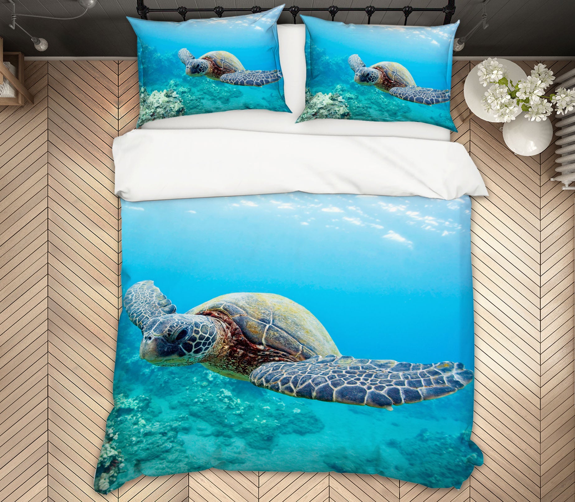 3D Sea Turtle 19226 Bed Pillowcases Quilt