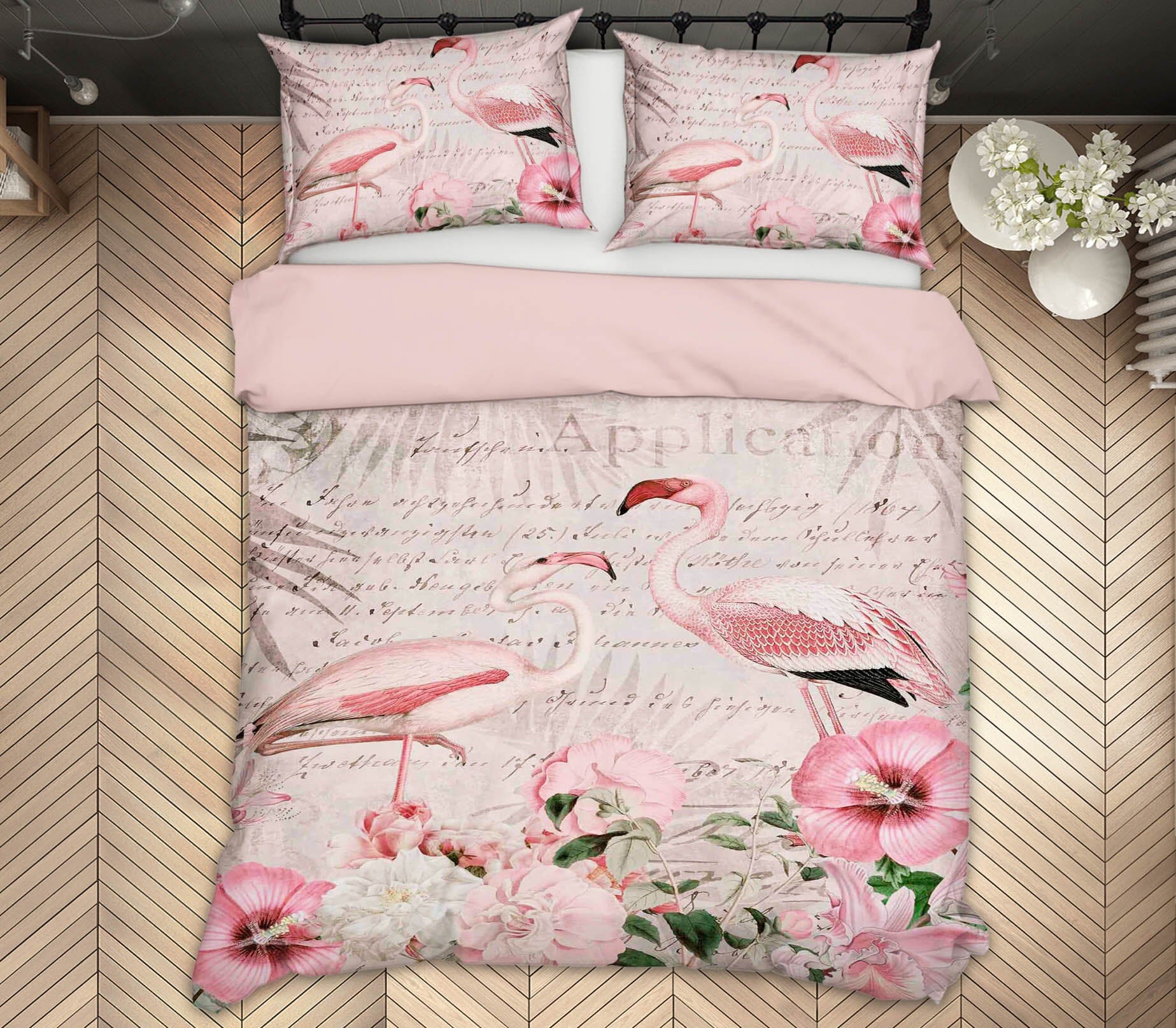 3D Pink Flamingo 2113 Andrea haase Bedding Bed Pillowcases Quilt Quiet Covers AJ Creativity Home 