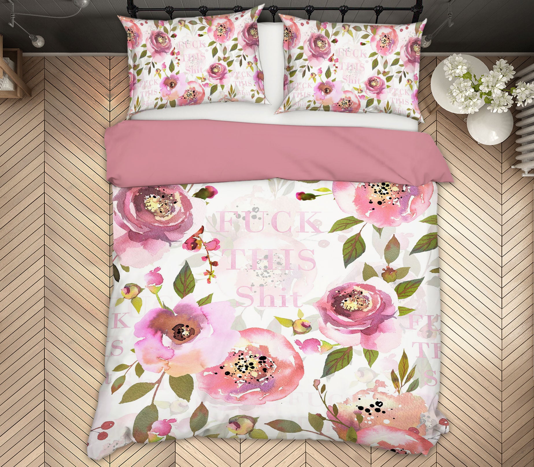 3D Pink Flowers Pattern 18171 Uta Naumann Bedding Bed Pillowcases Quilt