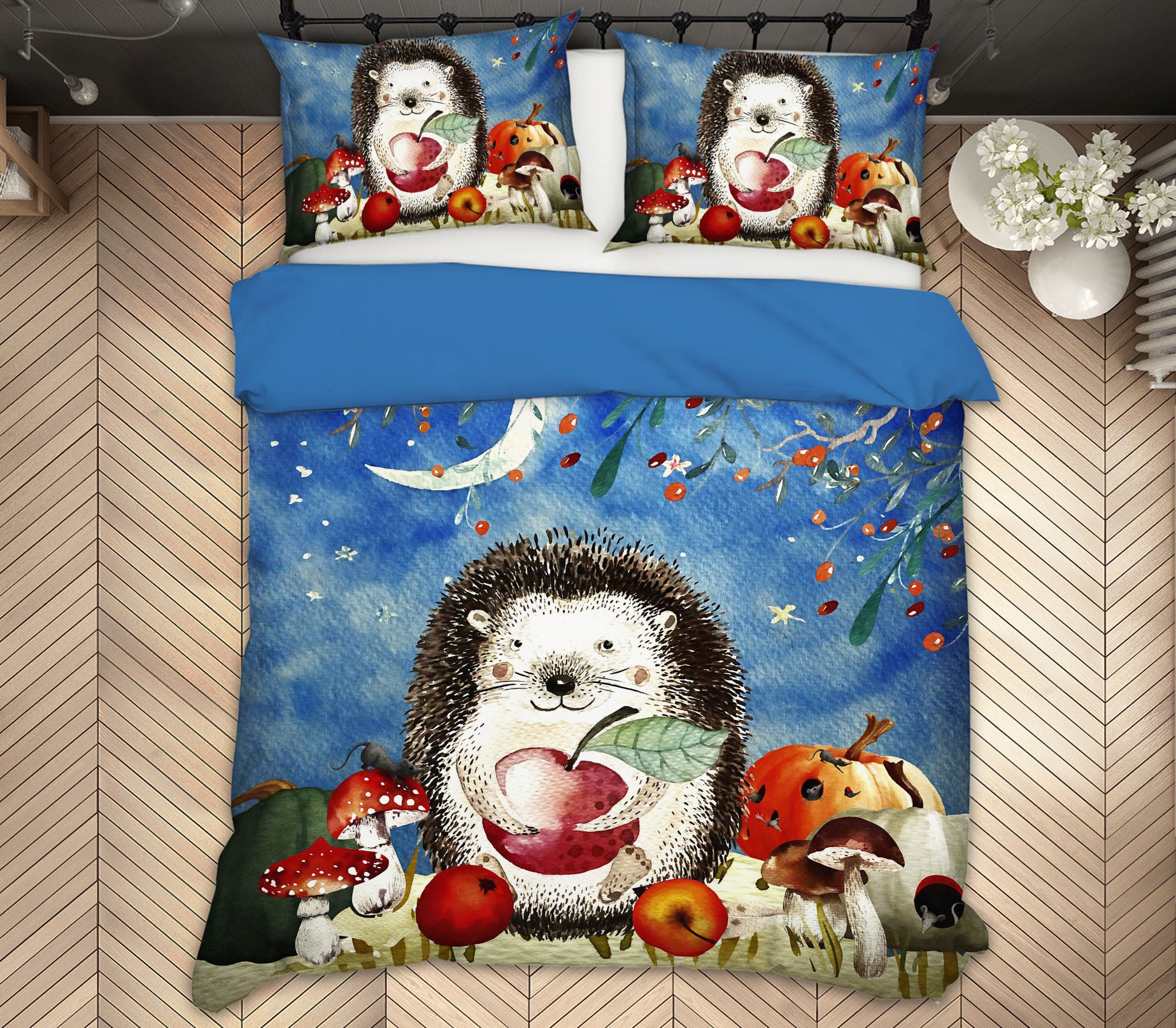 3D Hedgehog Fruit 18119 Uta Naumann Bedding Bed Pillowcases Quilt