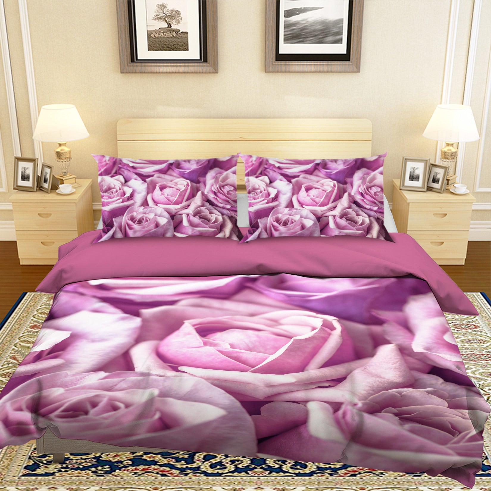 3D Purple Rose 1004 Assaf Frank Bedding Bed Pillowcases Quilt