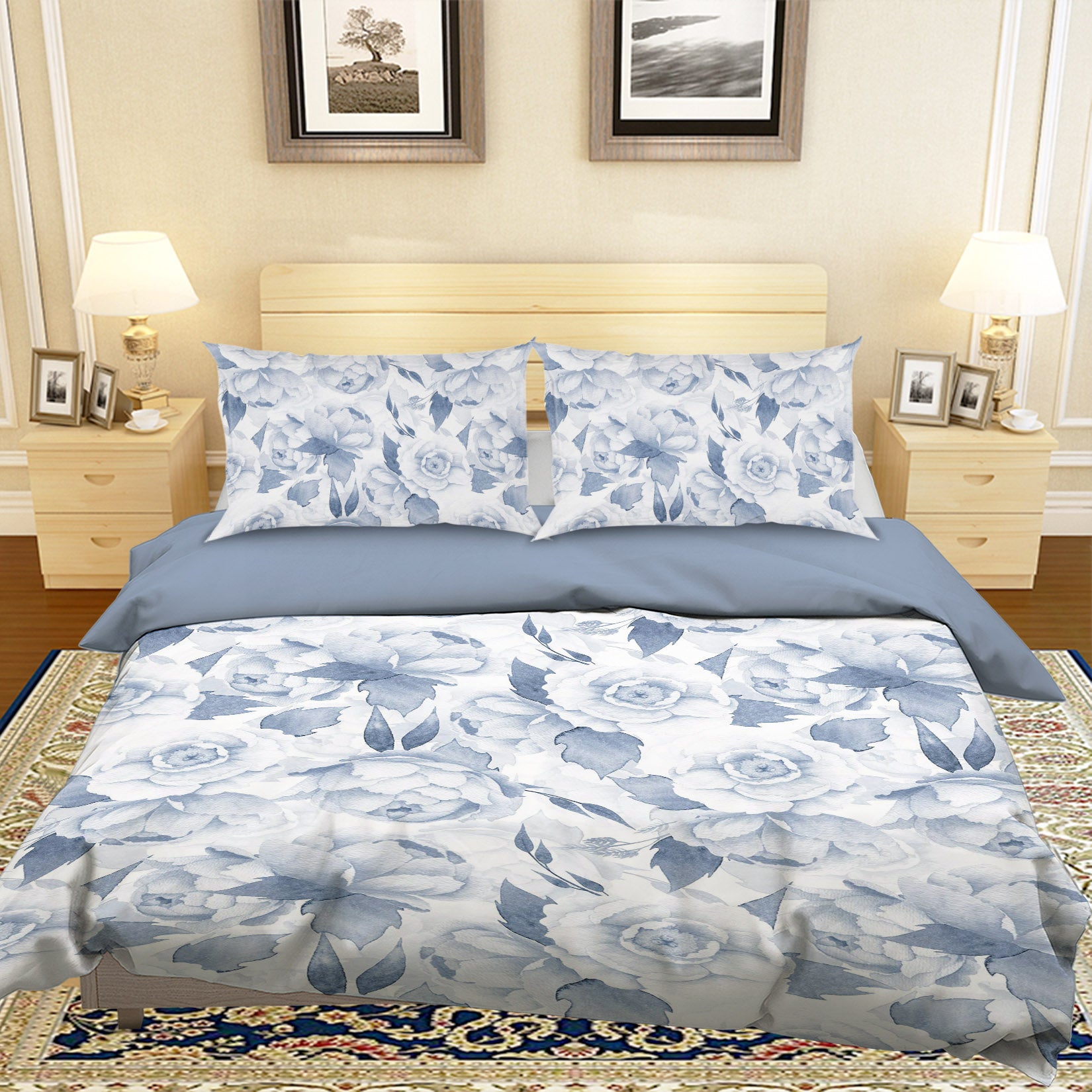 3D Blue Flower 18197 Uta Naumann Bedding Bed Pillowcases Quilt