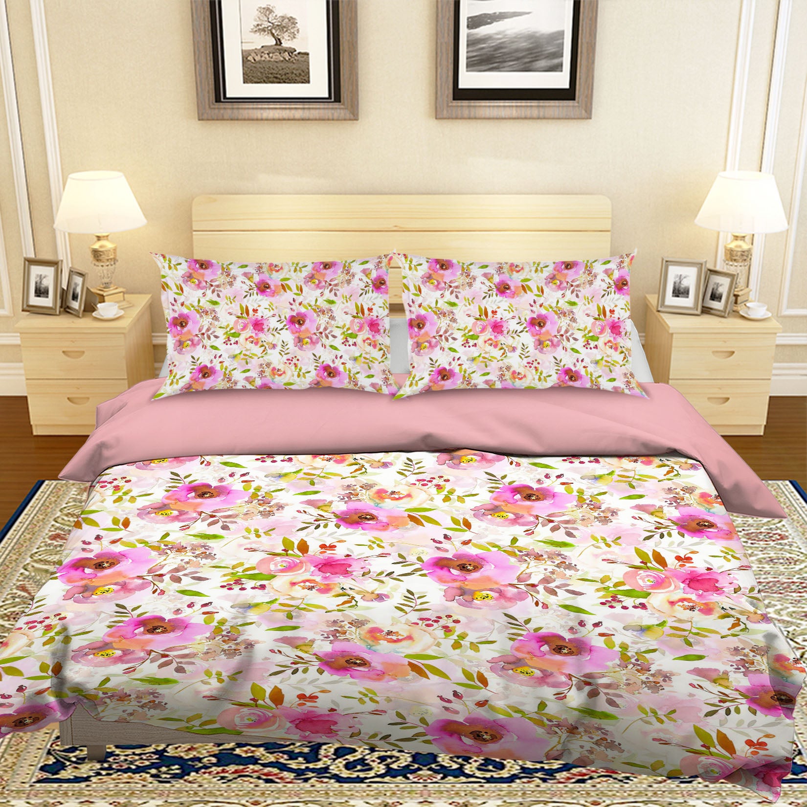 3D Pink Flower 18180 Uta Naumann Bedding Bed Pillowcases Quilt