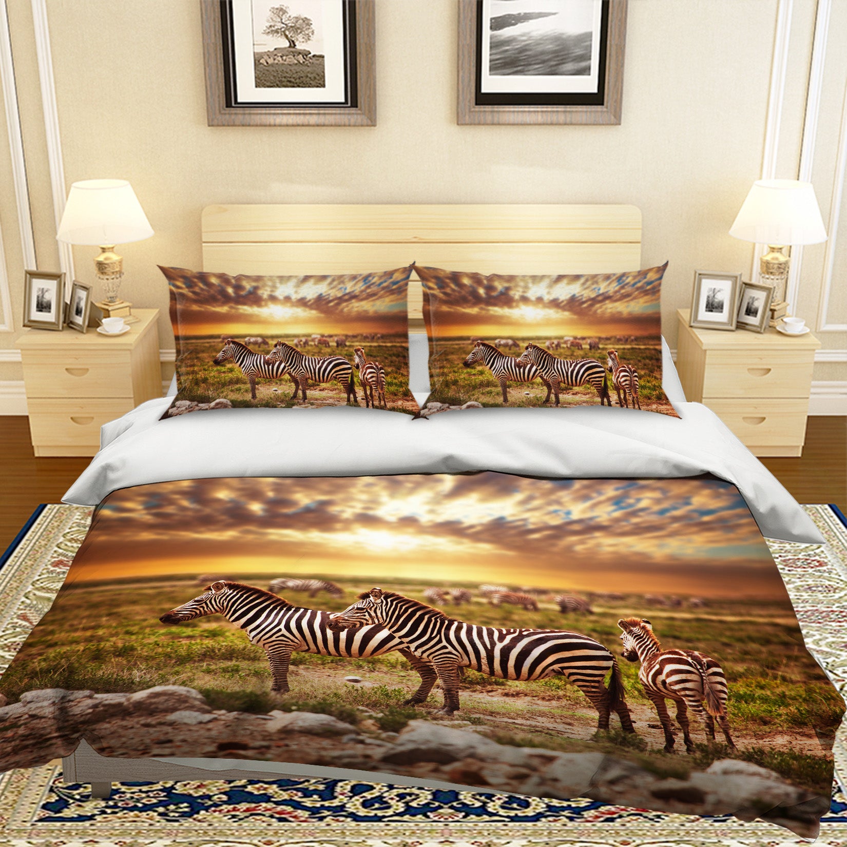 3D Sunshine Zebra 007 Bed Pillowcases Quilt