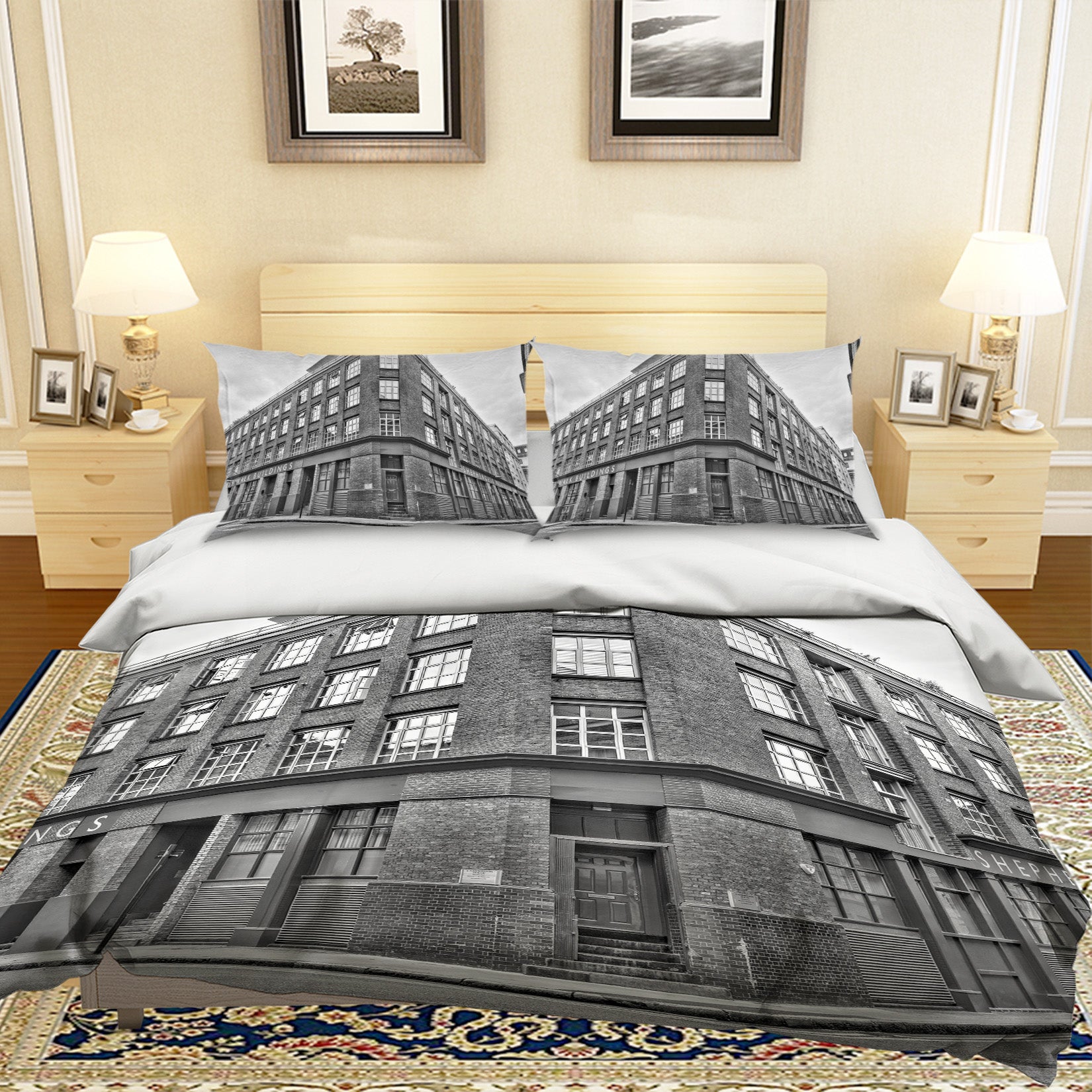 3D Grey Building 8597 Assaf Frank Bedding Bed Pillowcases Quilt