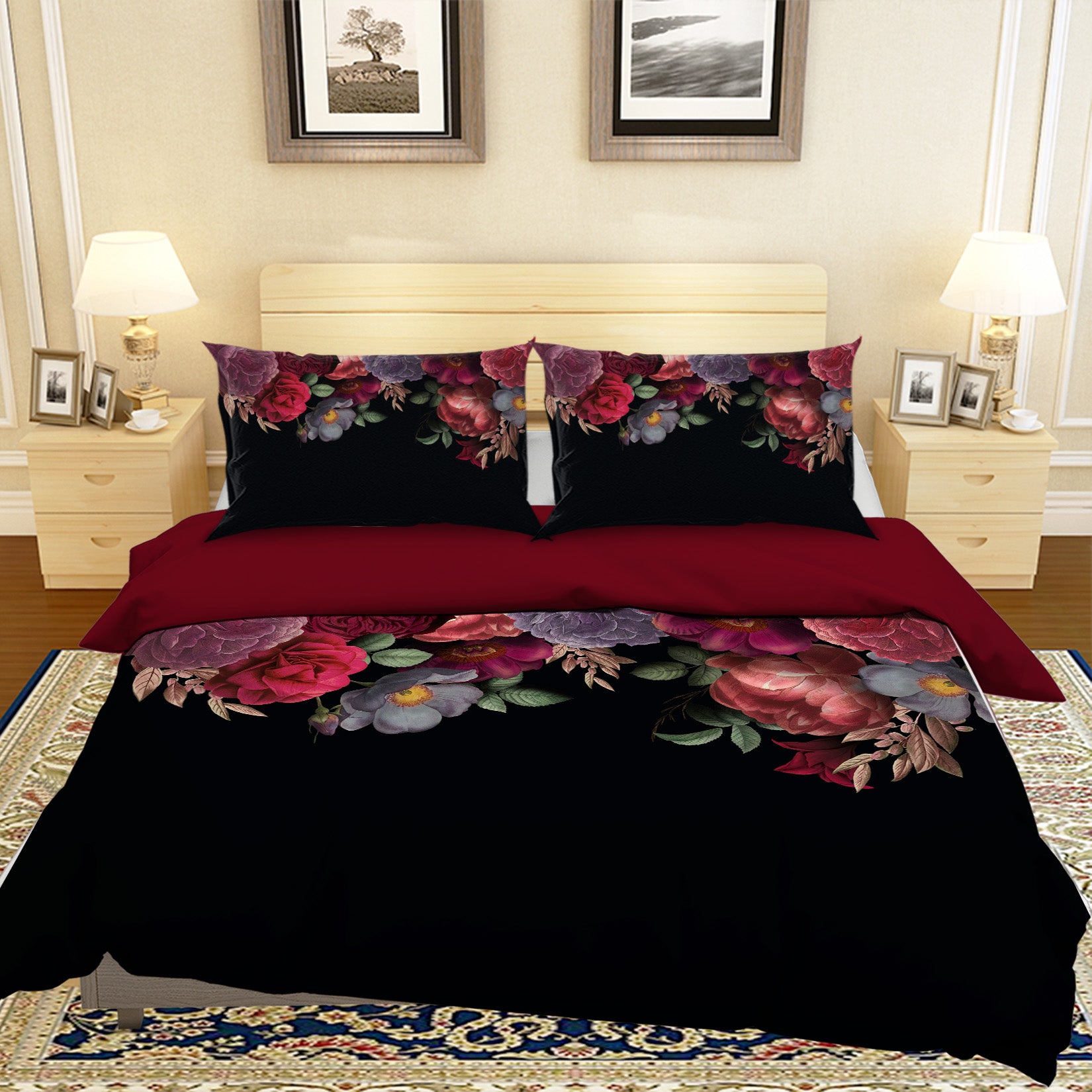 3D Black Flower Bush 18156 Uta Naumann Bedding Bed Pillowcases Quilt