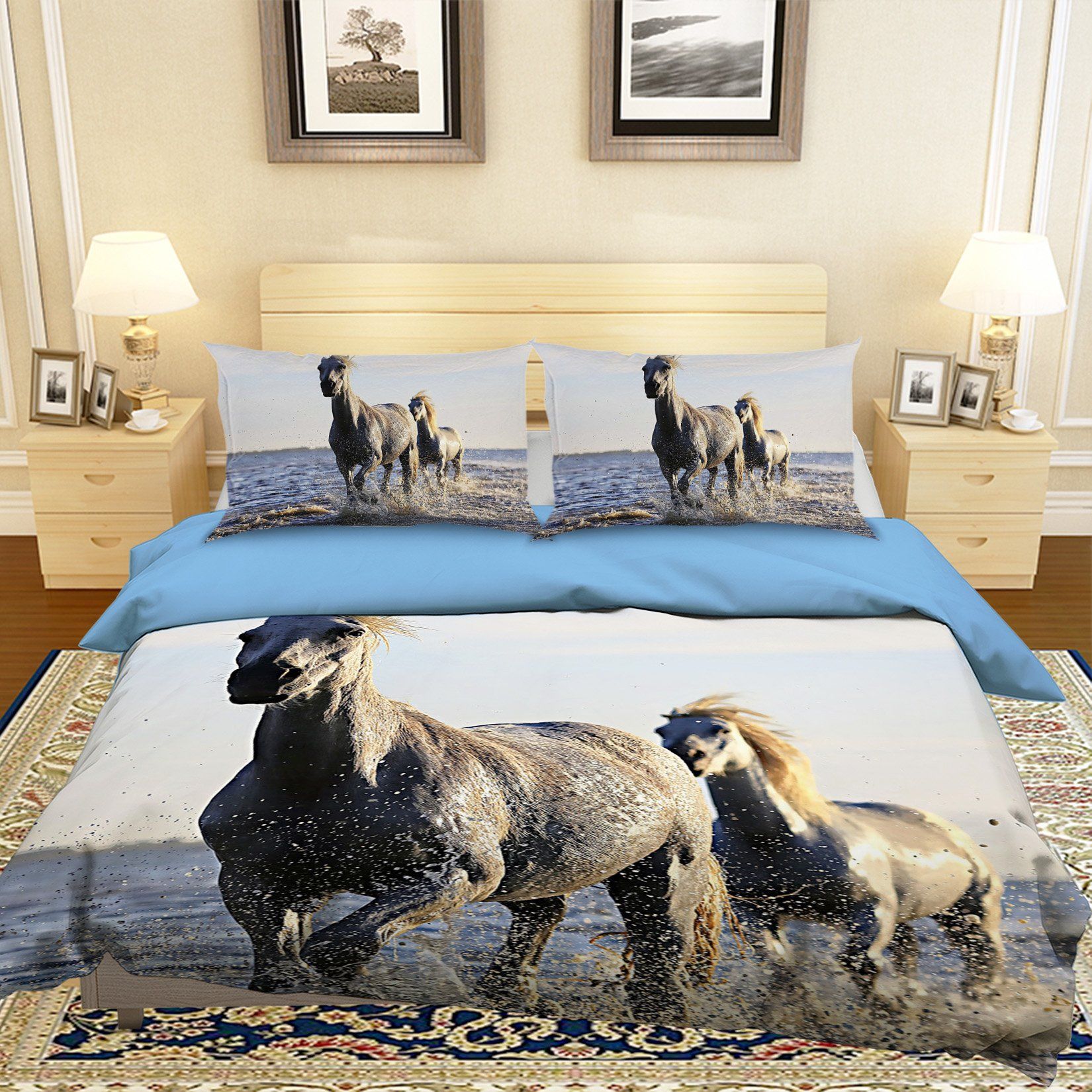 3D Sea Horse 1957 Bed Pillowcases Quilt Quiet Covers AJ Creativity Home 