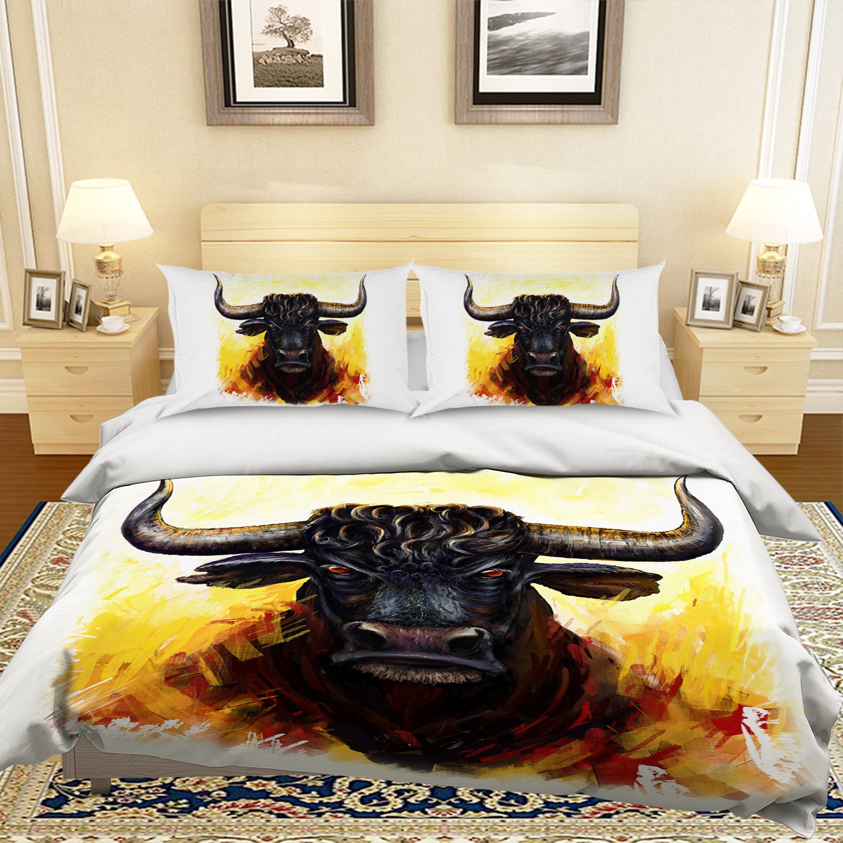 3D Black Cow 113 Bed Pillowcases Quilt