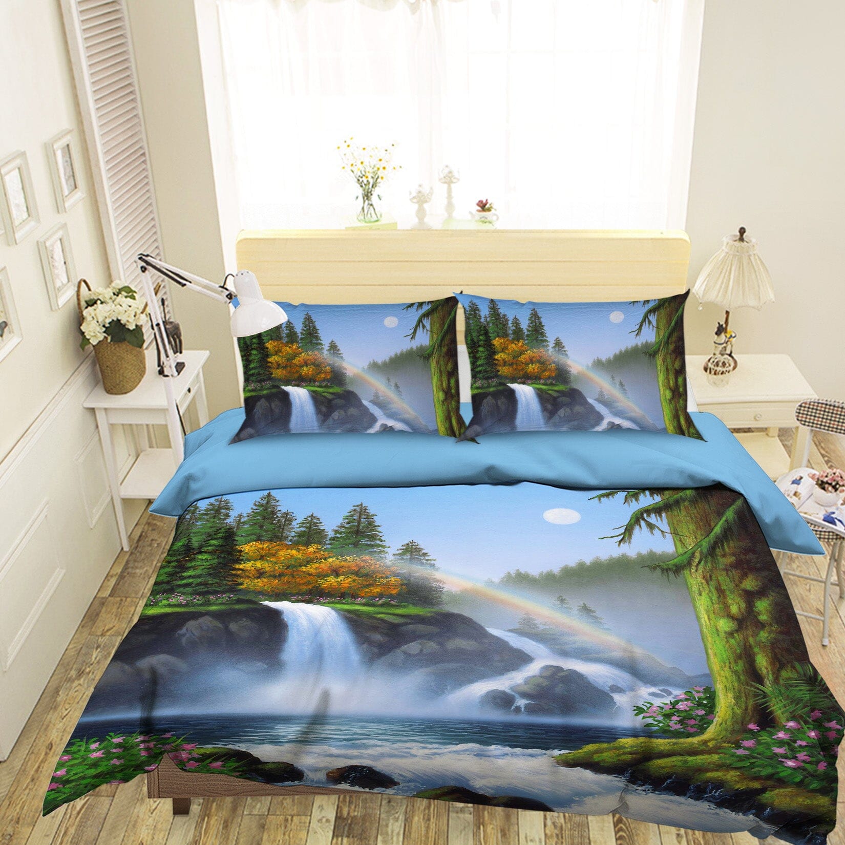 3D Waterfall 2136 Jerry LoFaro bedding Bed Pillowcases Quilt Quiet Covers AJ Creativity Home 