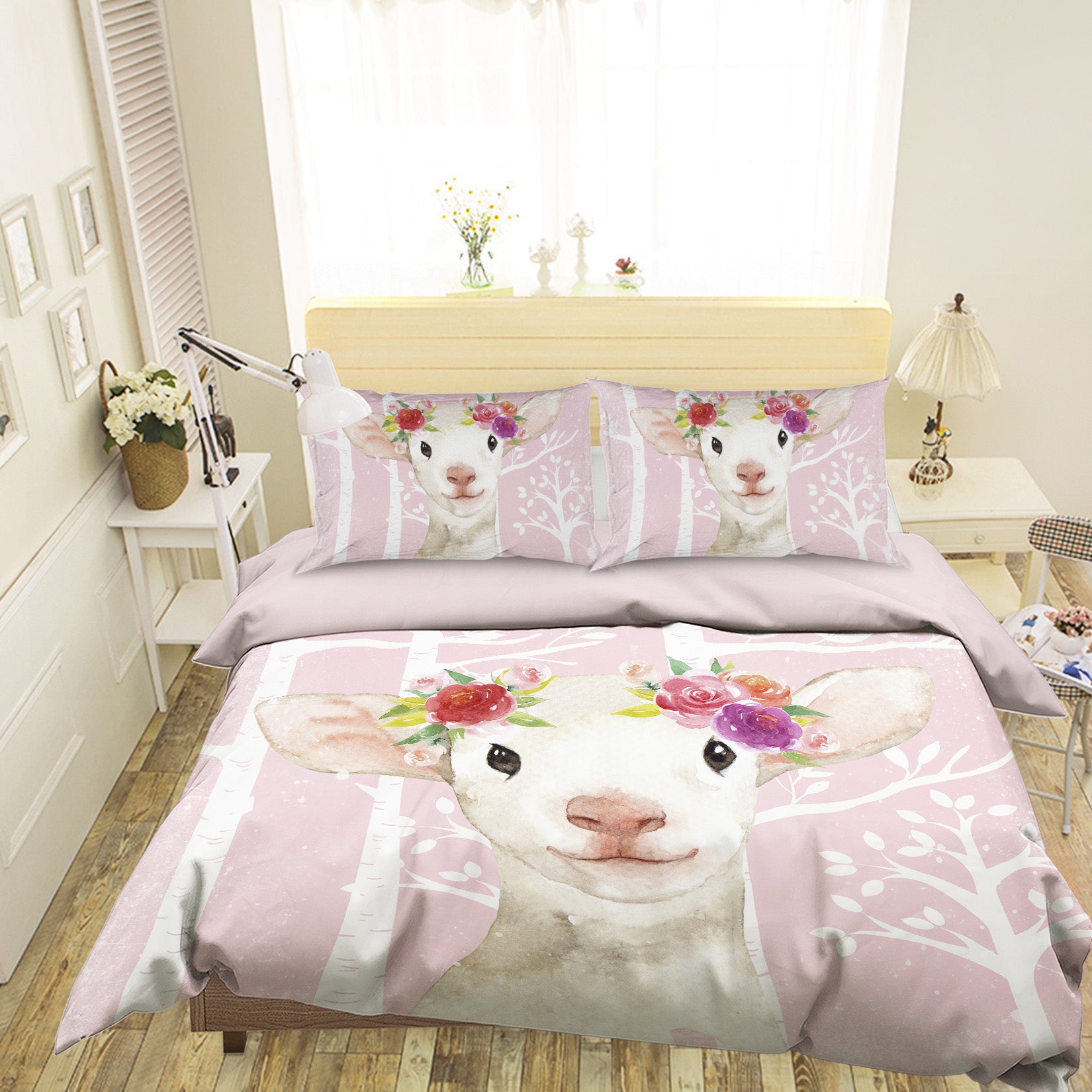 3D Pink Bottom Sheep 18127 Uta Naumann Bedding Bed Pillowcases Quilt