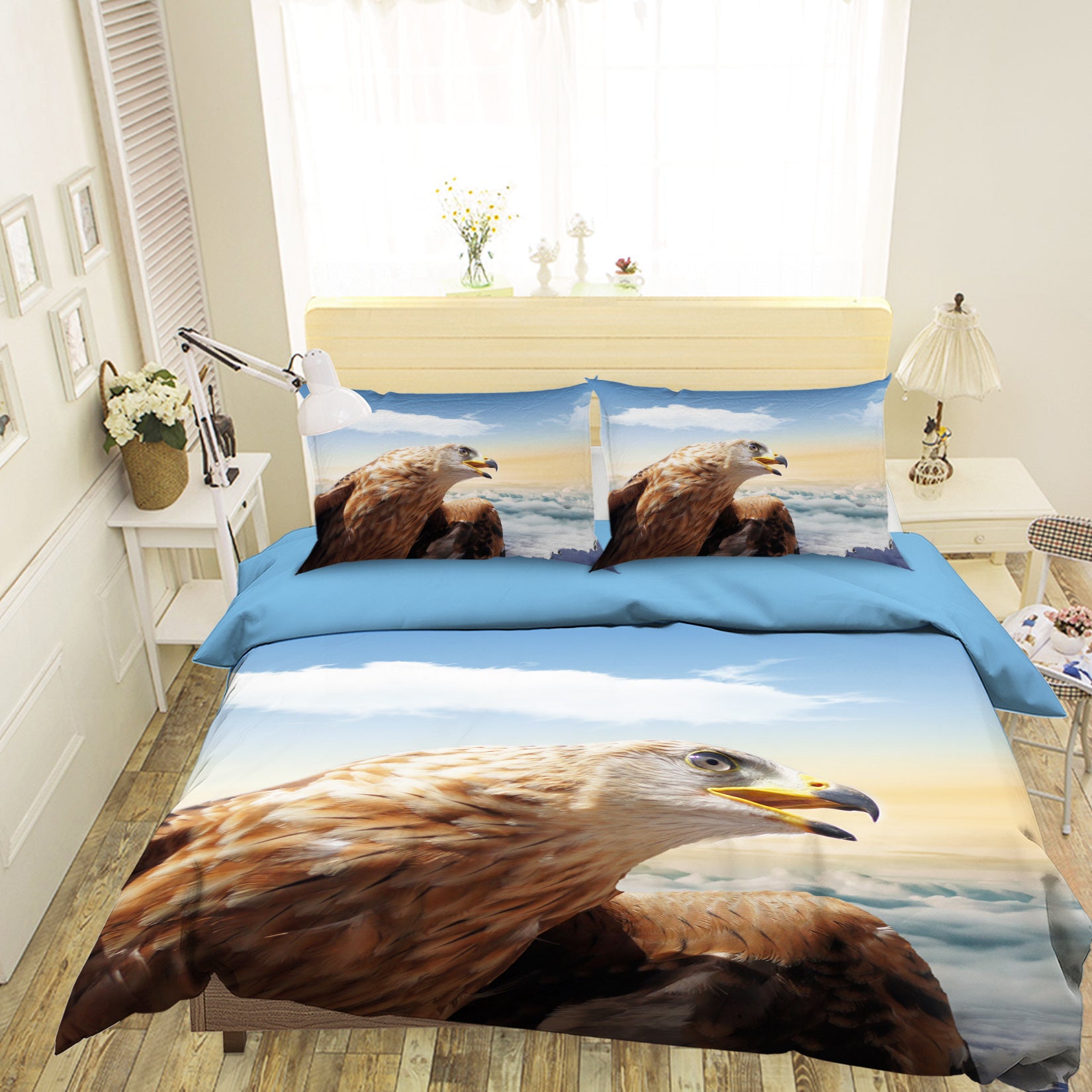 3D Cloud Eagle 023 Bed Pillowcases Quilt