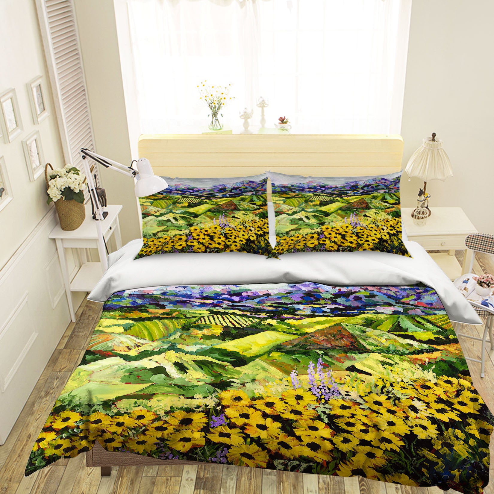 3D Yellow Chrysanthemum 1018 Allan P. Friedlander Bedding Bed Pillowcases Quilt