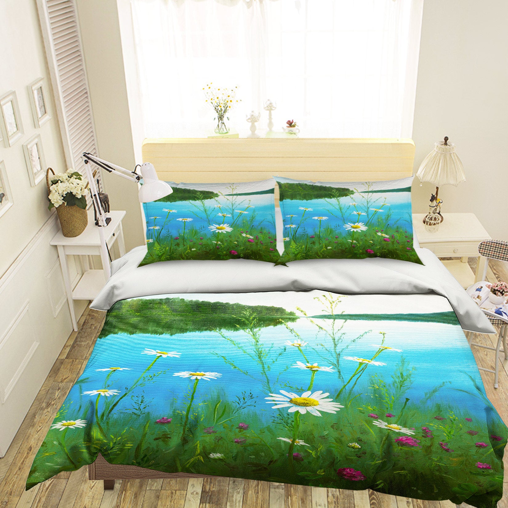 3D Lakeside Flower Bush 1752 Marina Zotova Bedding Bed Pillowcases Quilt