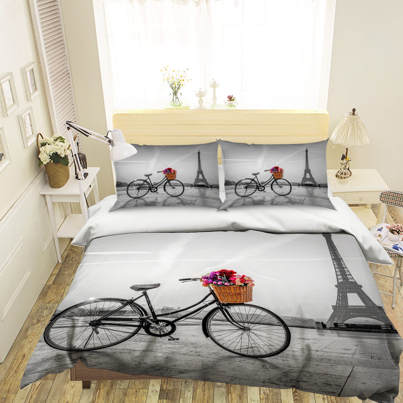 3D Bicycle Eiffel Tower 1007 Assaf Frank Bedding Bed Pillowcases Quilt