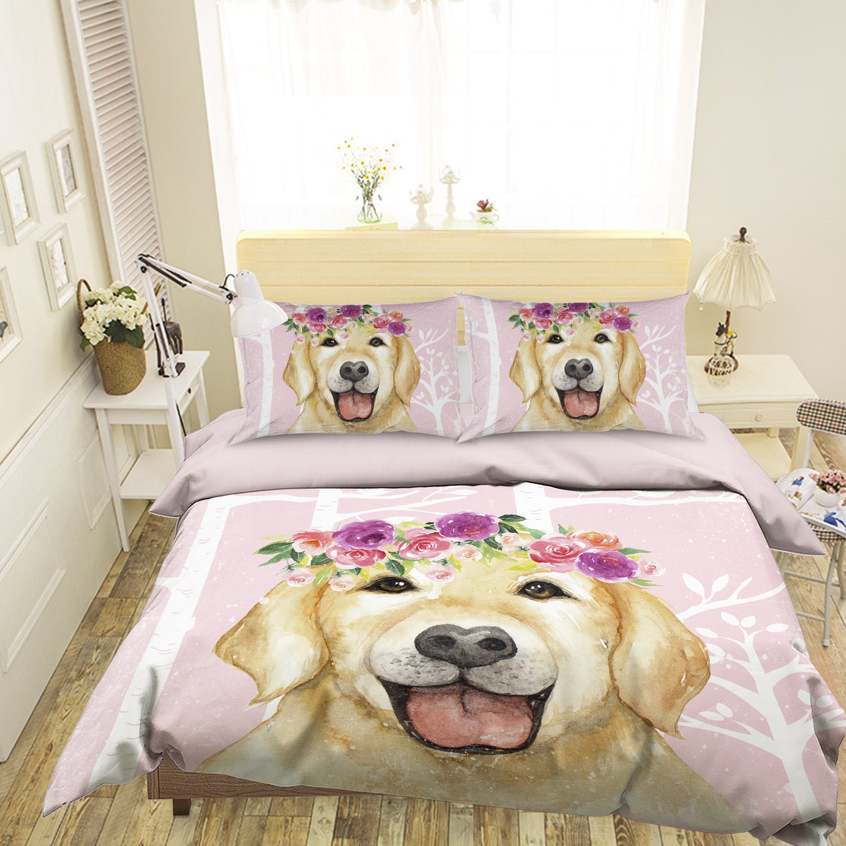 3D Golden Retriever 18126 Uta Naumann Bedding Bed Pillowcases Quilt