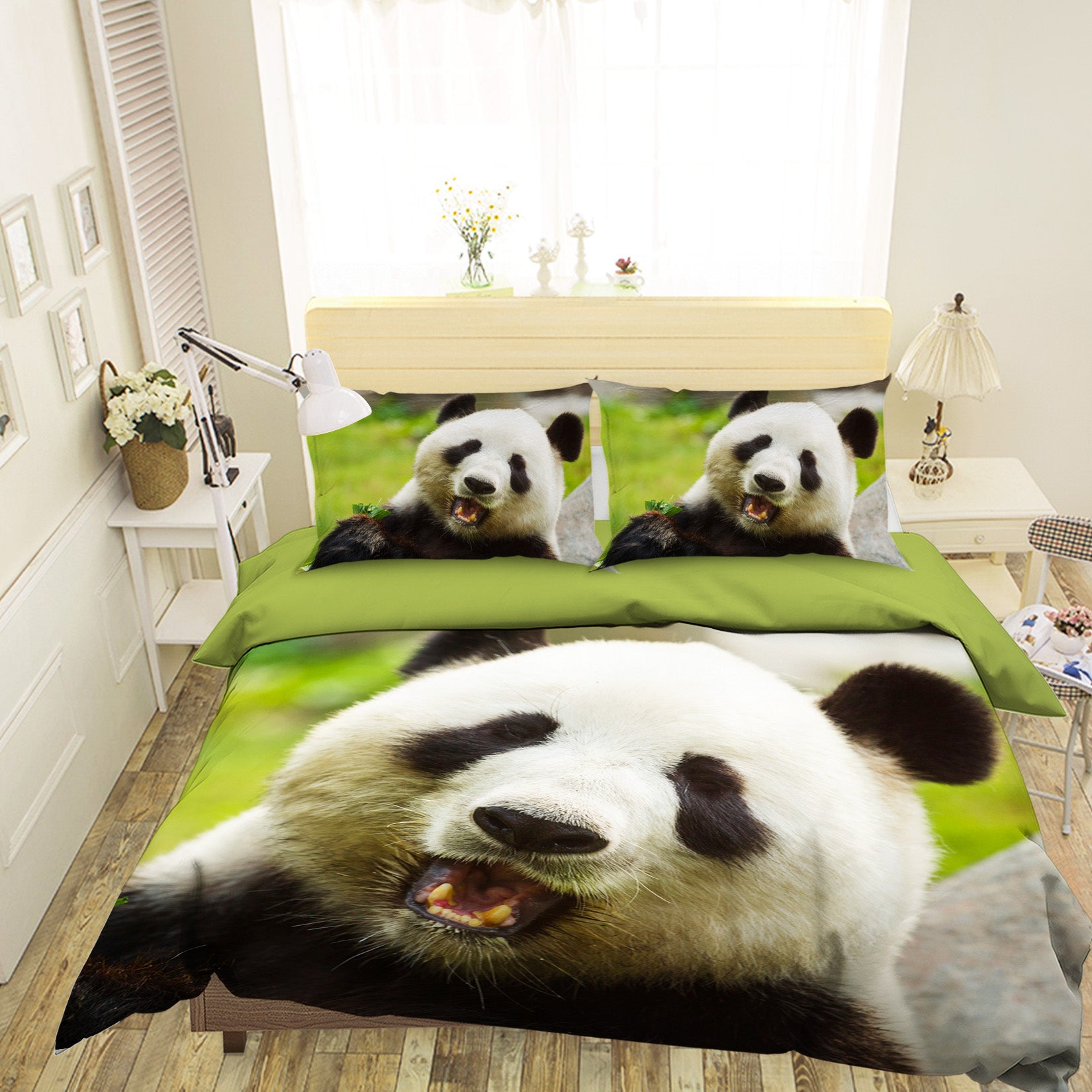 3D Cute Panda 089 Bed Pillowcases Quilt