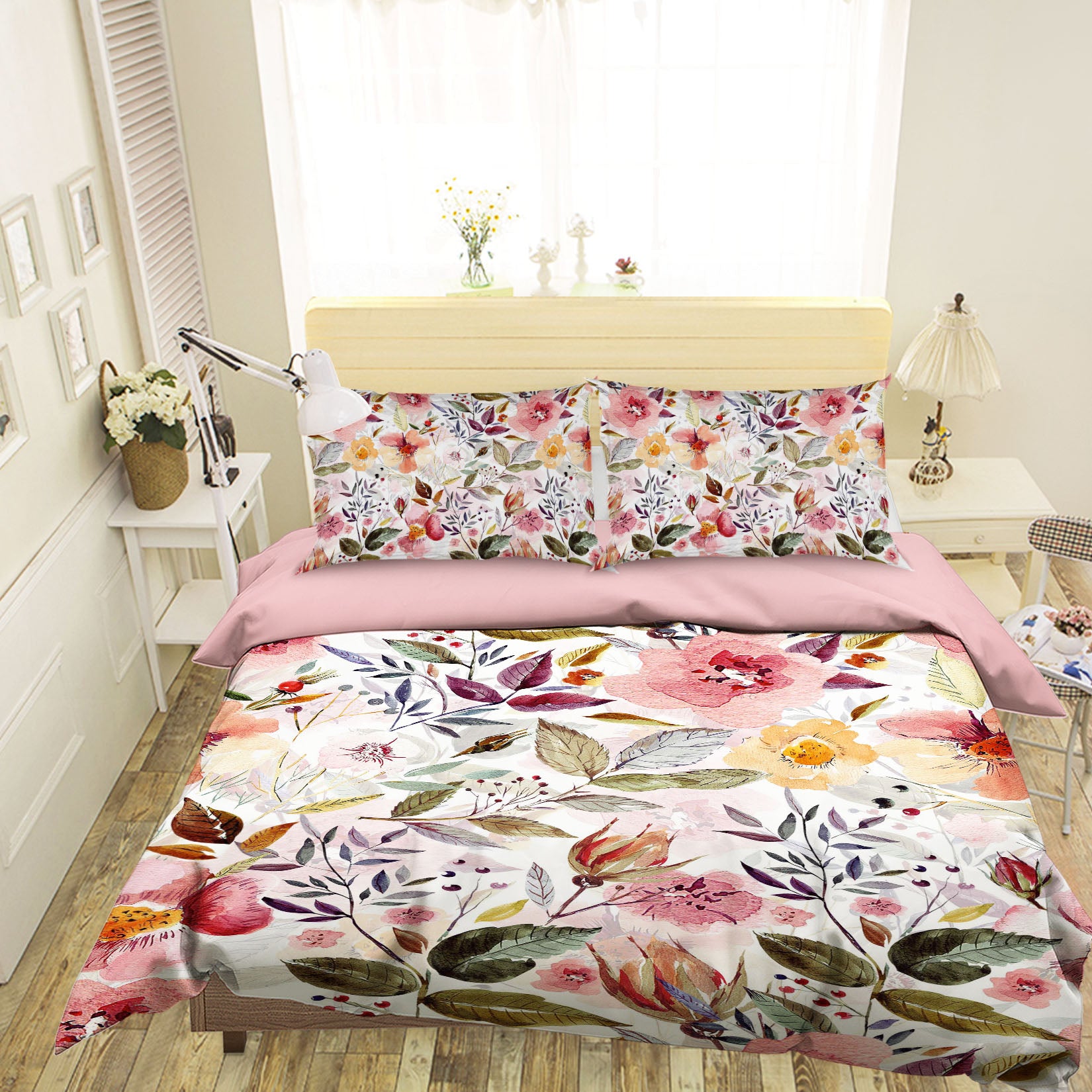 3D Pink Flower 18169 Uta Naumann Bedding Bed Pillowcases Quilt