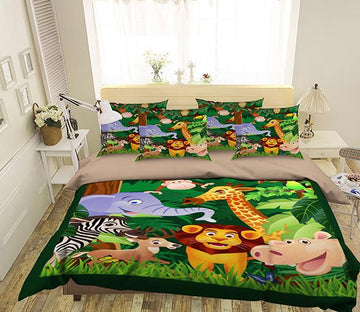 3D Laughing Animals 1798 Bed Pillowcases Quilt Wallpaper AJ Wallpaper 