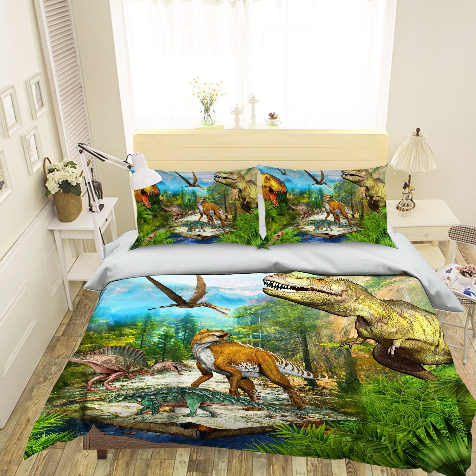 3D Dinosaur 13076 Bed Pillowcases Quilt