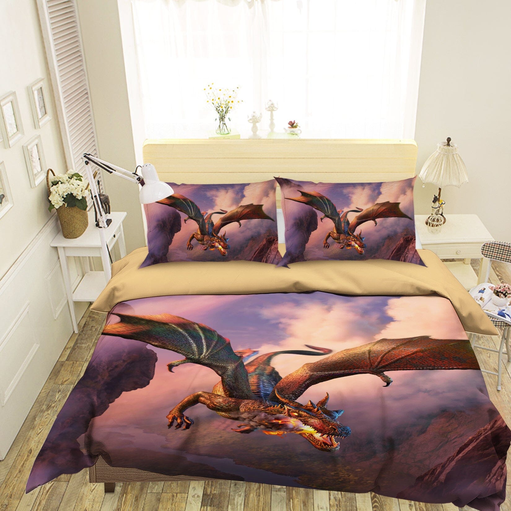 3D Fire Flight 2121 Jerry LoFaro bedding Bed Pillowcases Quilt Quiet Covers AJ Creativity Home 