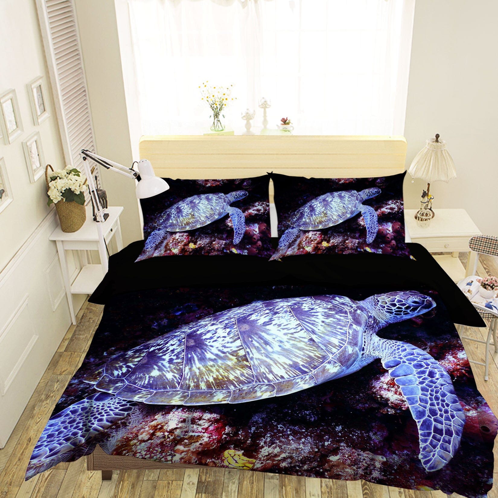 3D Deep Sea Turtle 1936 Bed Pillowcases Quilt Quiet Covers AJ Creativity Home 