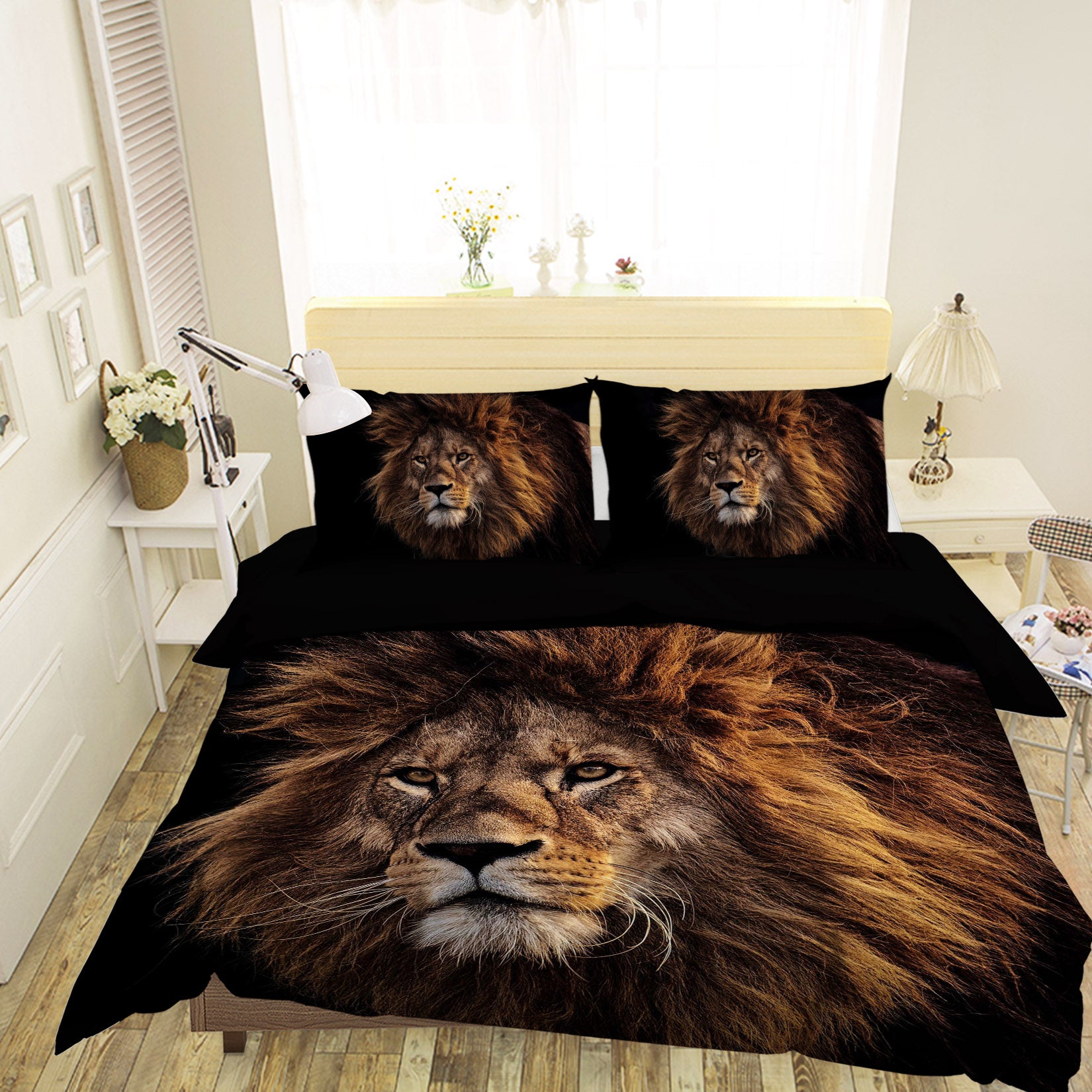 3D Lion Beast 085 Bed Pillowcases Quilt