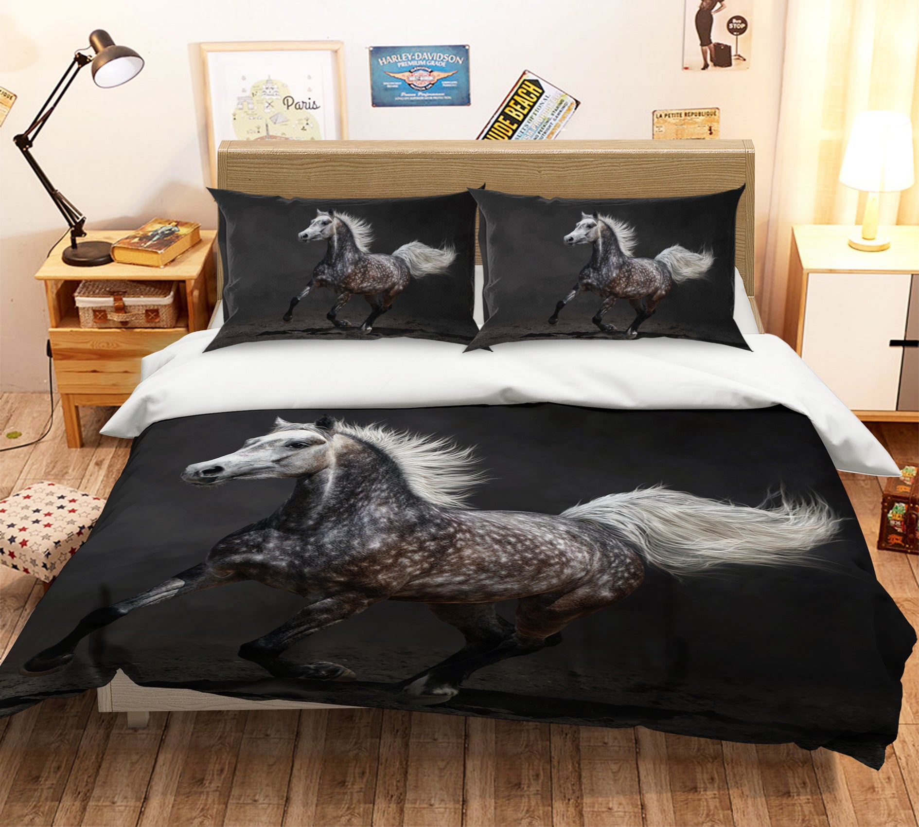 3D Running Horse 061 Bed Pillowcases Quilt