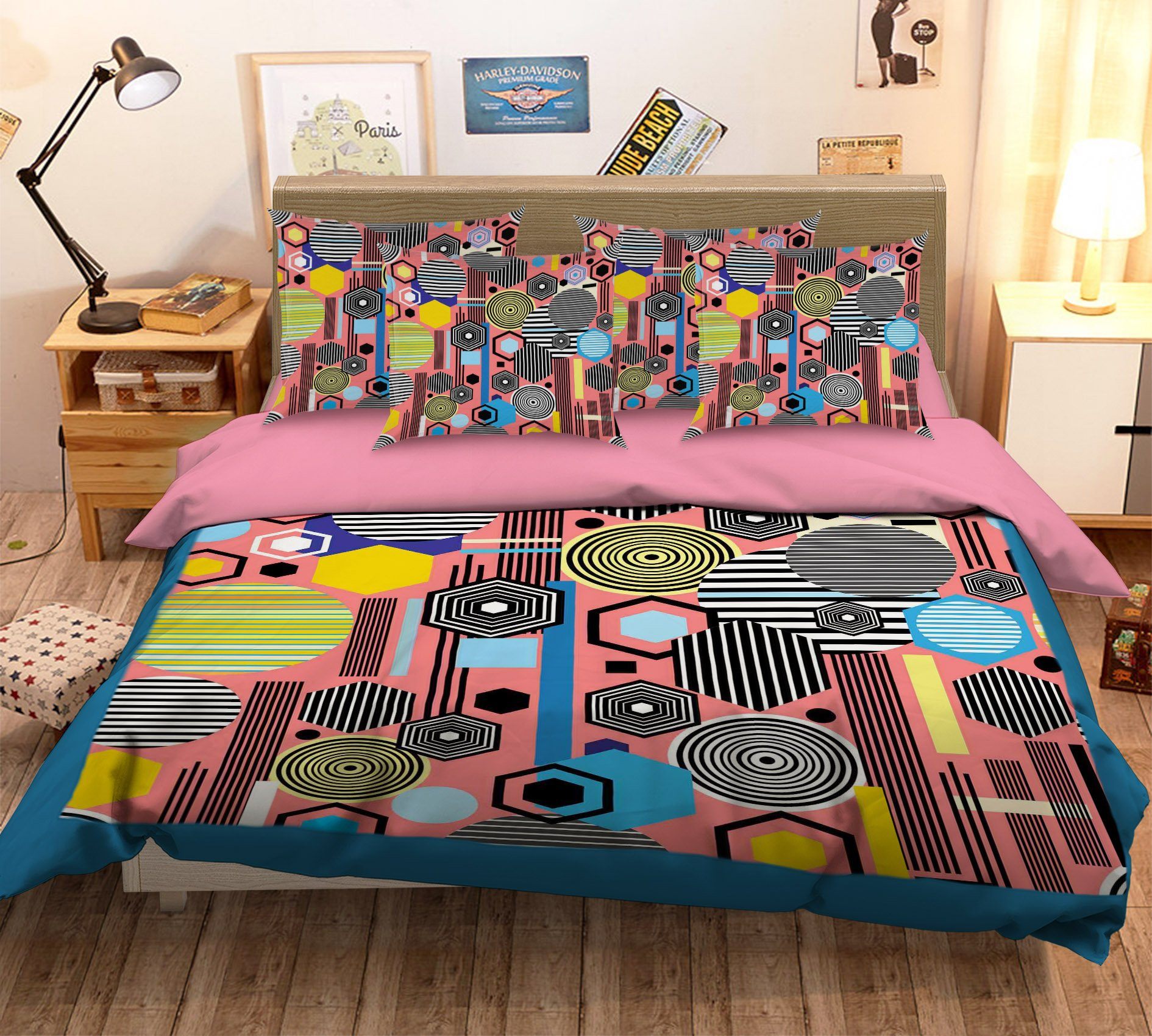 3D Circle Color 078 Bed Pillowcases Quilt Wallpaper AJ Wallpaper 