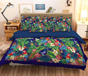 3D Pair Of Parrots 151 Bed Pillowcases Quilt Wallpaper AJ Wallpaper 