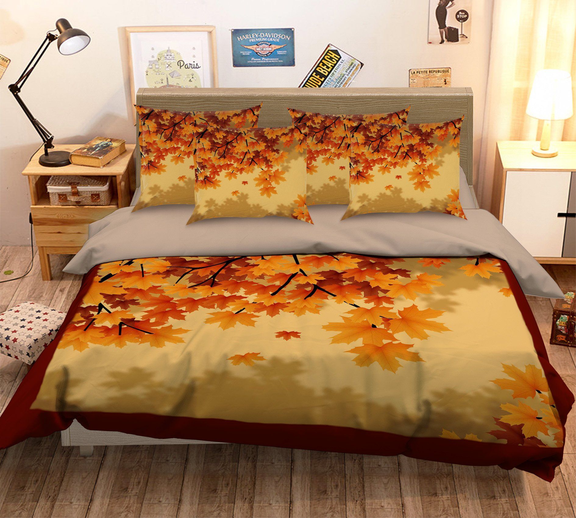 3D Falling Leaves 115 Bed Pillowcases Quilt Wallpaper AJ Wallpaper 