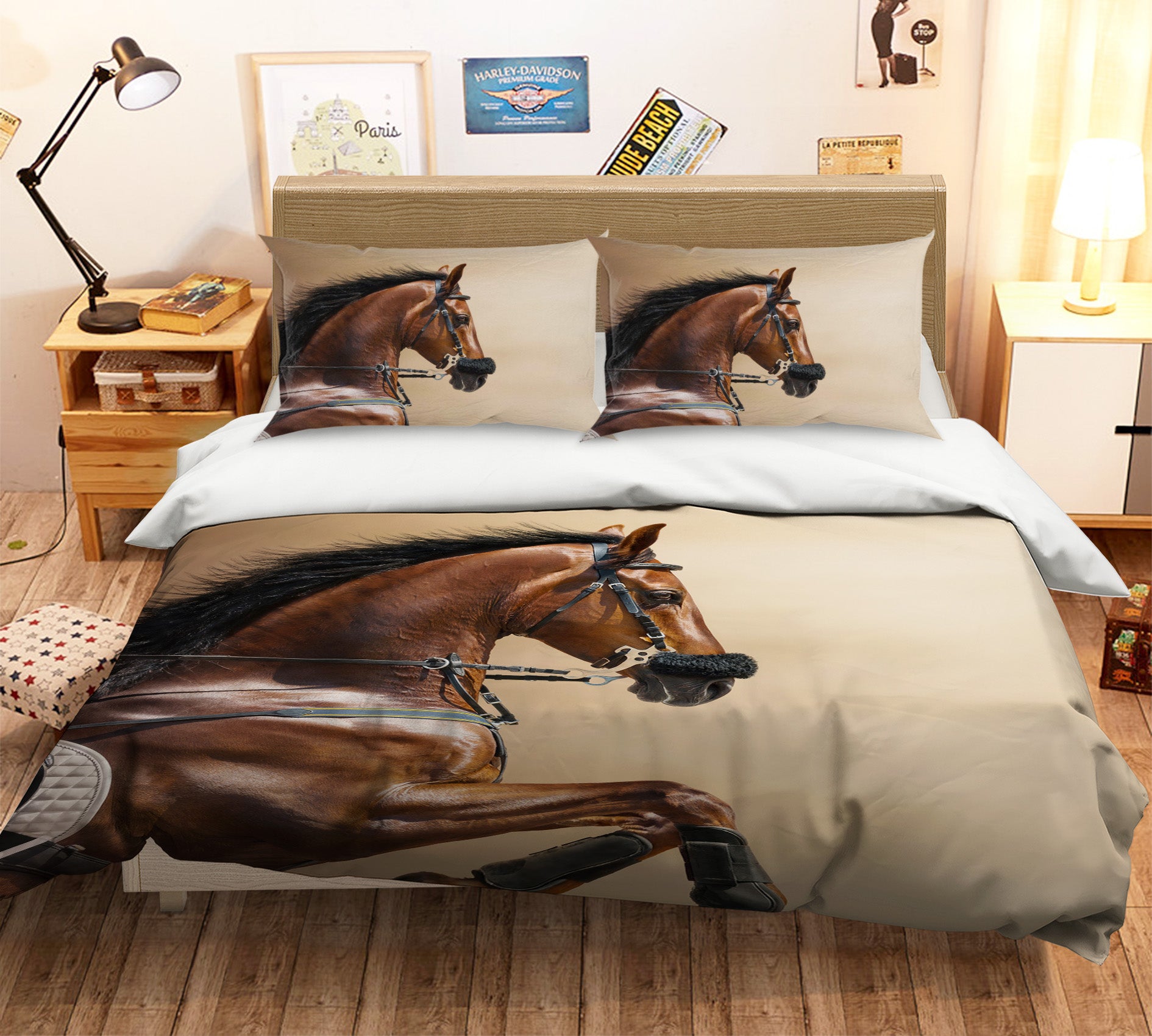 3D Horse 19231 Bed Pillowcases Quilt