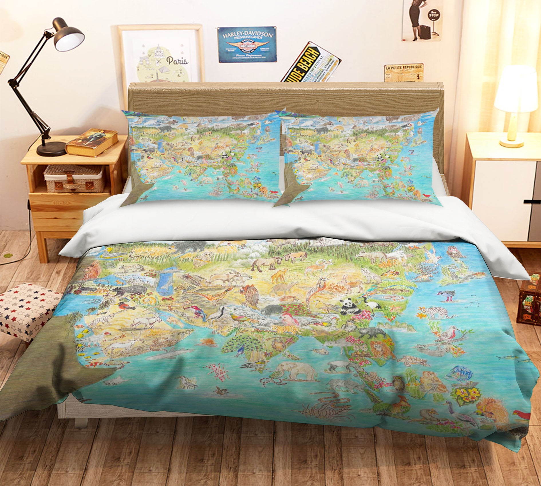 3D Animal World 021 Michael Sewell Bedding Bed Pillowcases Quilt