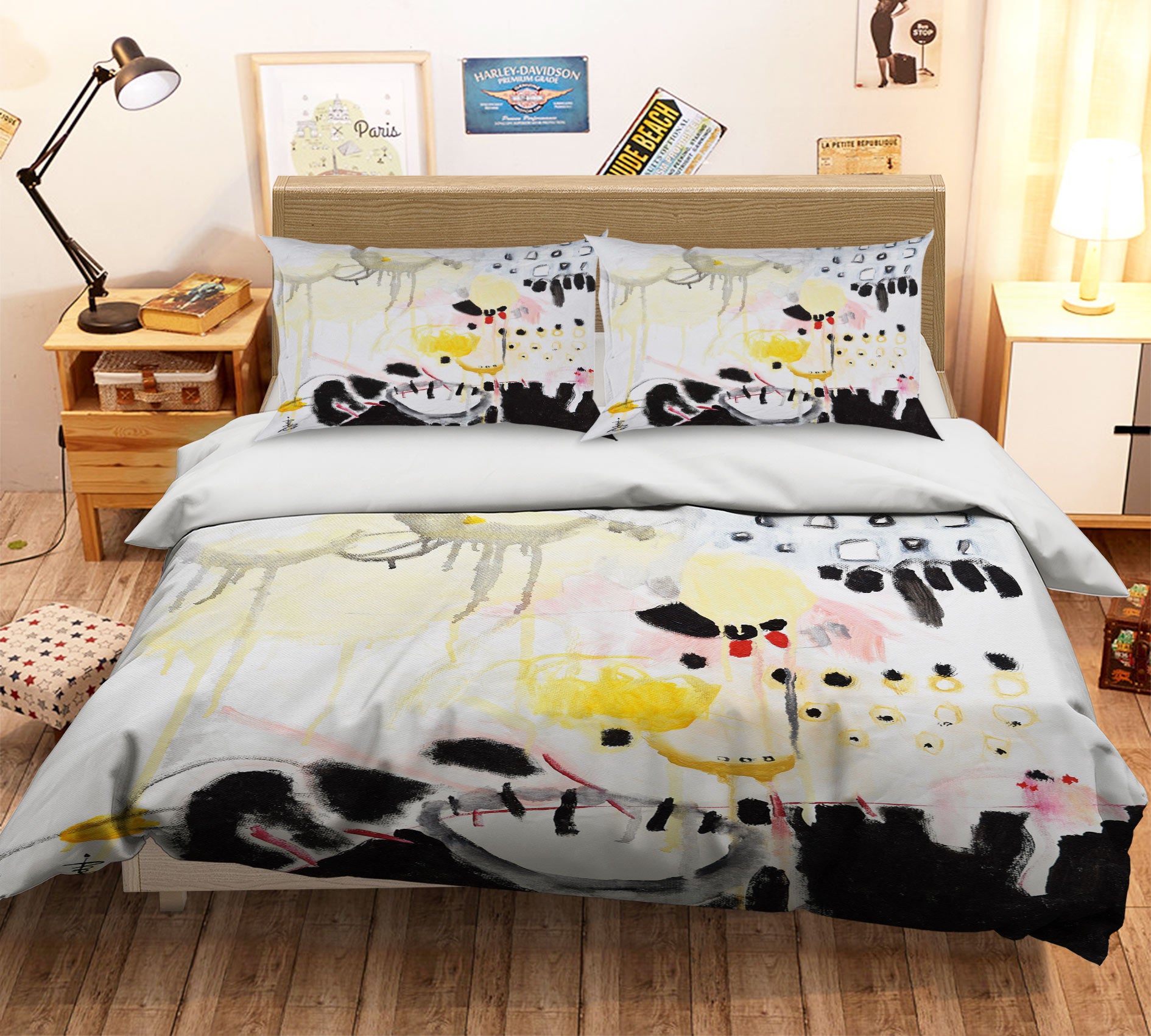 3D Black Watercolor 1192 Misako Chida Bedding Bed Pillowcases Quilt Cover Duvet Cover