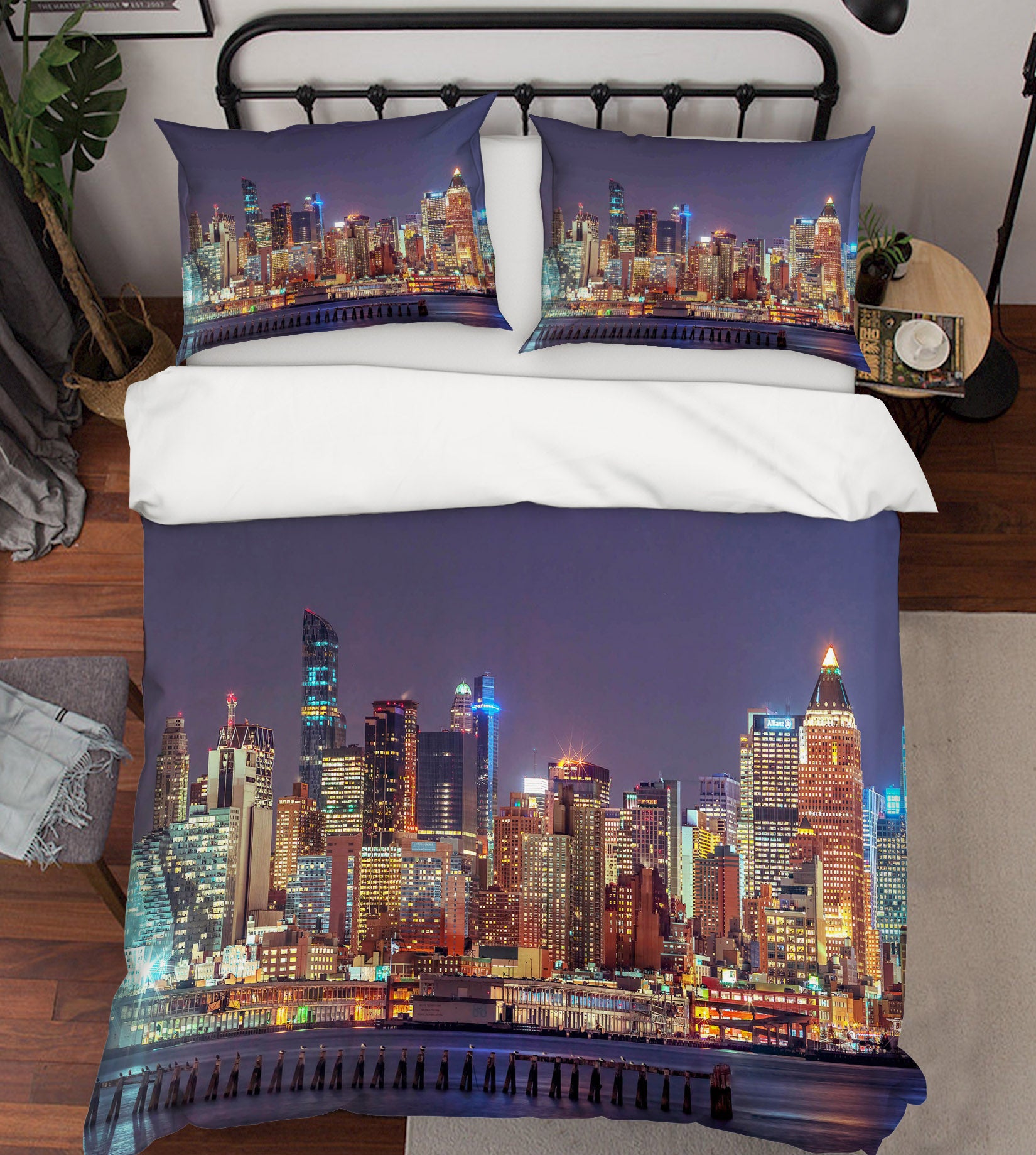 3D High-Rise Building Night 8602 Assaf Frank Bedding Bed Pillowcases Quilt