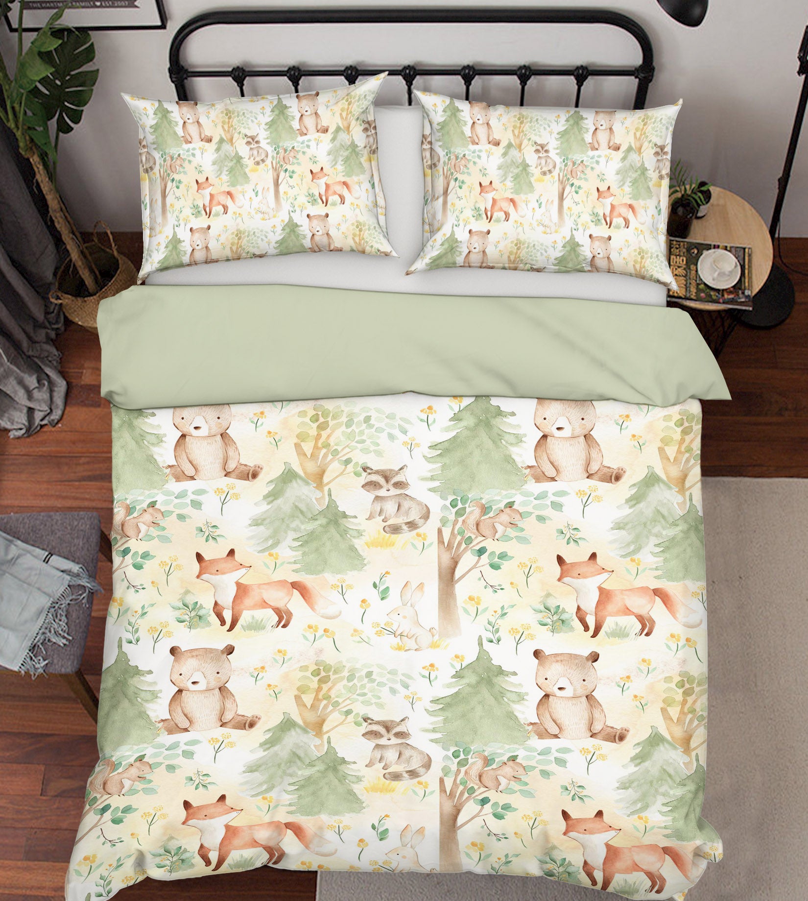 3D Fox Bear Tree 224 Uta Naumann Bedding Bed Pillowcases Quilt